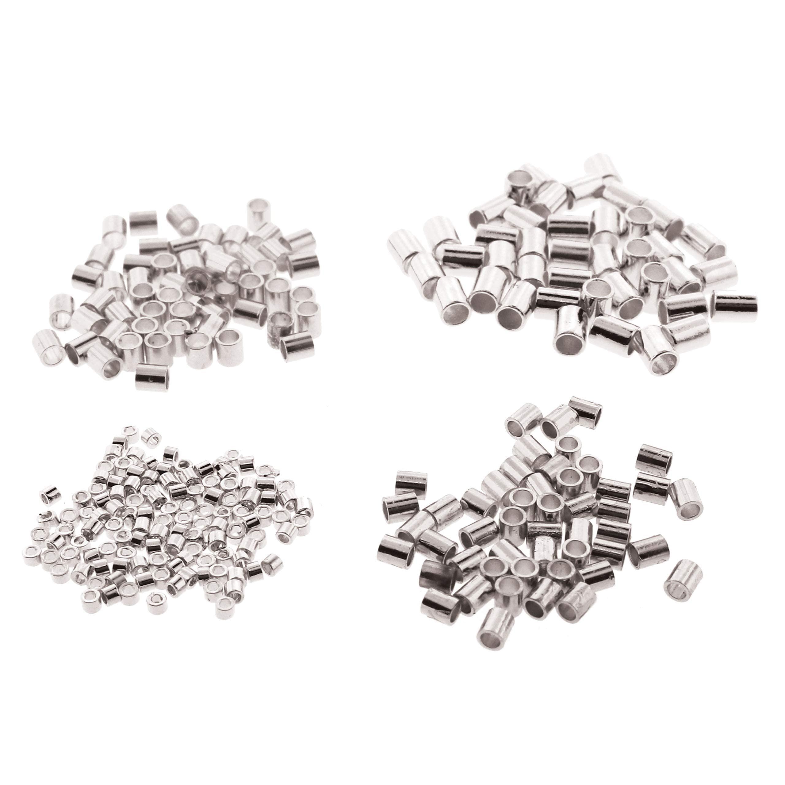 The Beadsmith Tube Crimp Beads, Basic Elements, 4 Vials in Assorted Sizes, Silver Color, Uniform Cylindrical Shape, No Sharp Edges, Designed to Secure The Ends of Jewelry Stringing Wires and Cables - Image 3