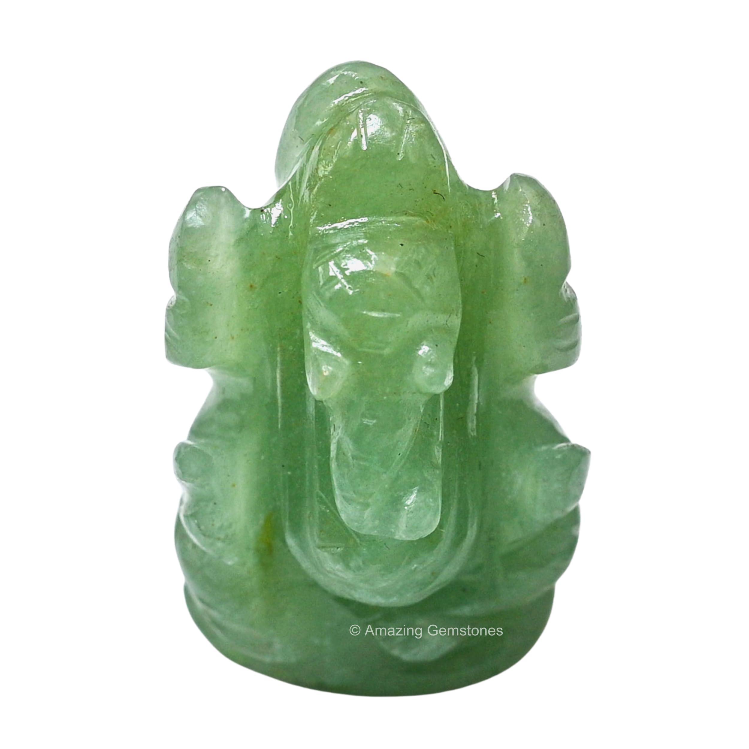 Green Aventurine Ganesha Idol - Crystal Ganesha Idol for Car Dashboard - Spiritual Home, Office and Room Table Decor Ganesha Statues Made of Crystals and Healing Stones - Image 2