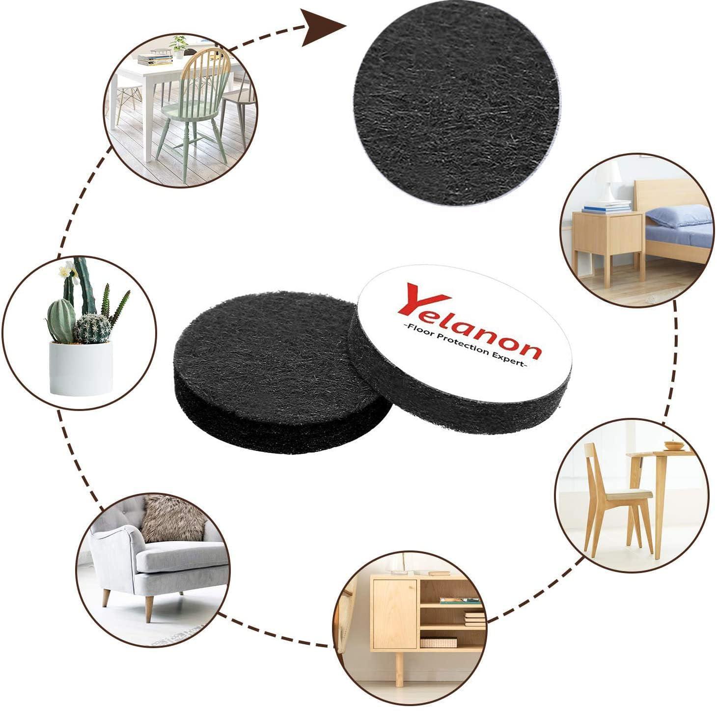 Yelanon Felt Furniture Pads -182 Pcs Premium Felt Pads for Chair Legs Furniture, Floor Protectors for Hardwood Floors, Black - Image 3