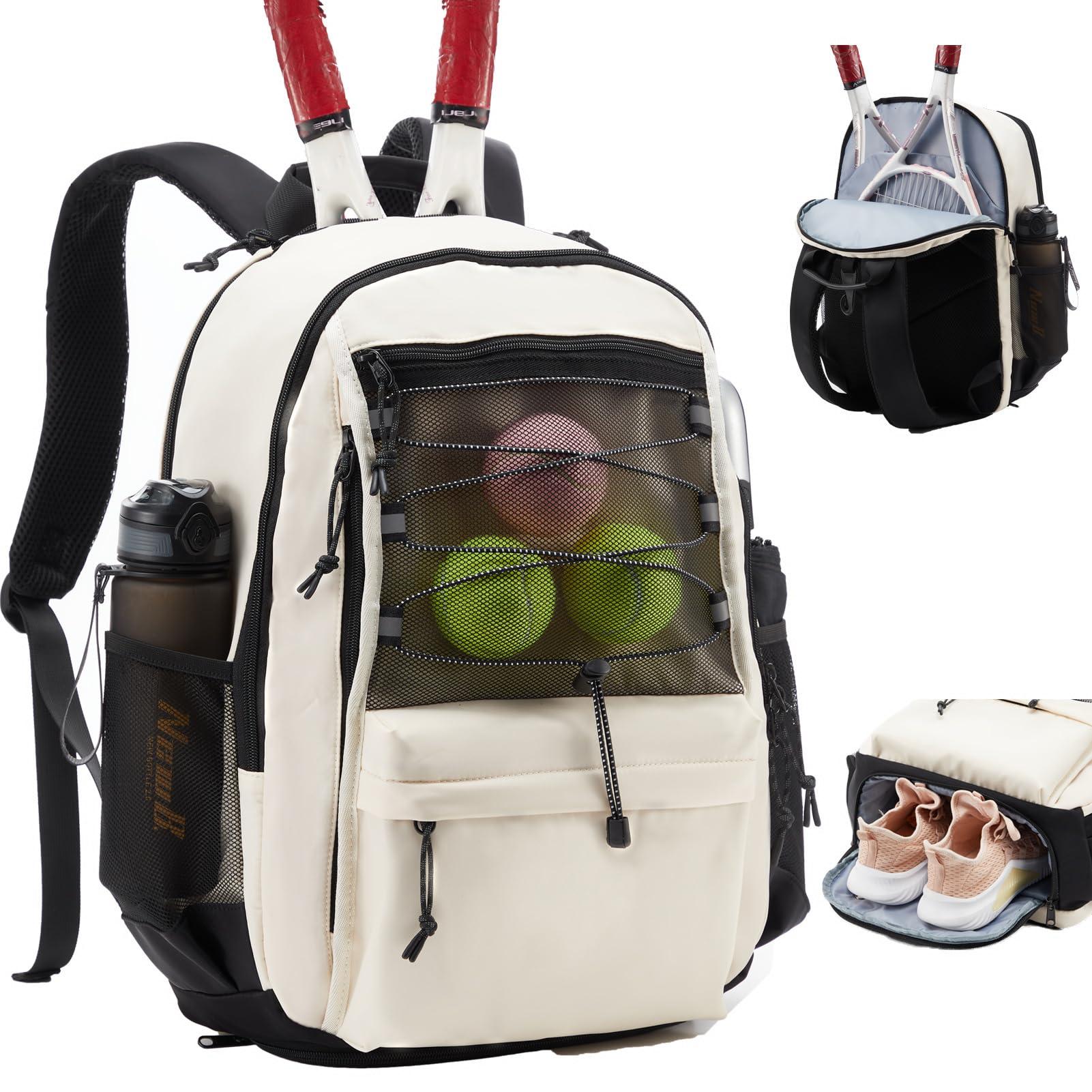 LANBX Tennis Bag, Tennis Backpack for Women Men 2 Rackets with Insulated Pocket Shoe Compartemnt for Pickleball Tennis