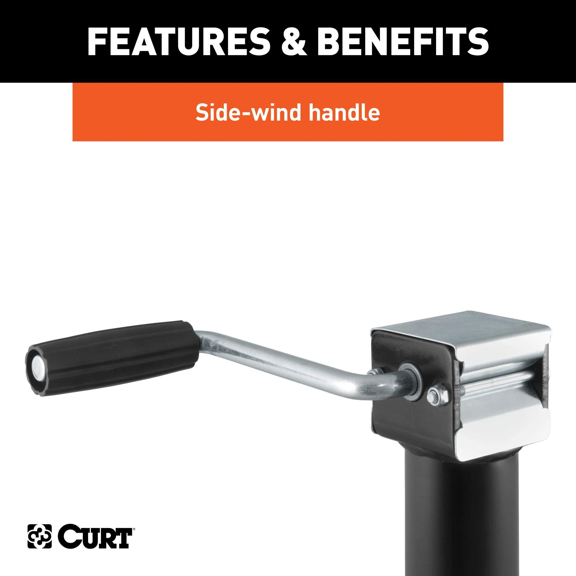 CURT 28324 Weld-On Pipe-Mount Swivel Trailer Jack, 3,000 lbs. Support Capacity, 15 Inches Vertical Travel - Image 5