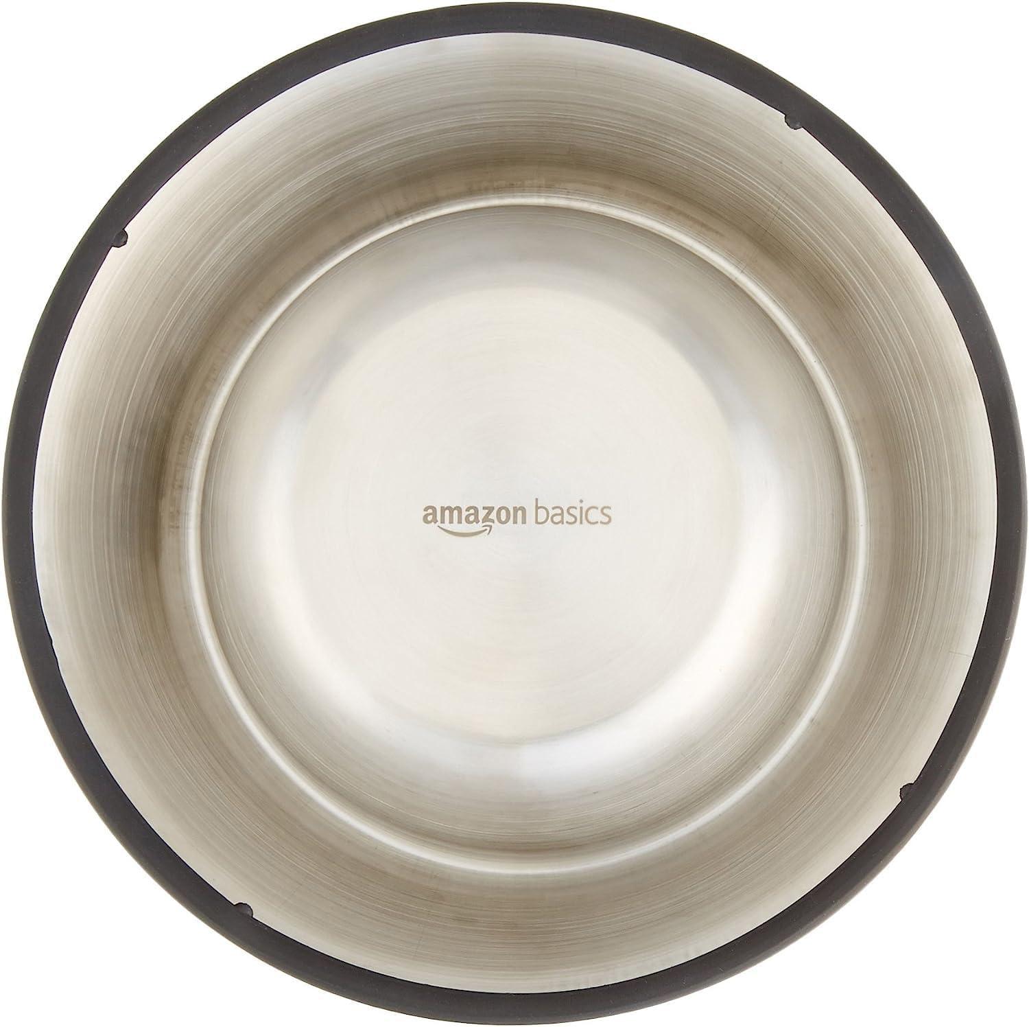 Amazon Basics Stainless Steel Non-Skid Pet Dog Water And Food Bowl, 2-Pack (10 x 2.8 Inches), Each Holds Up to 4 Cups - Image 5