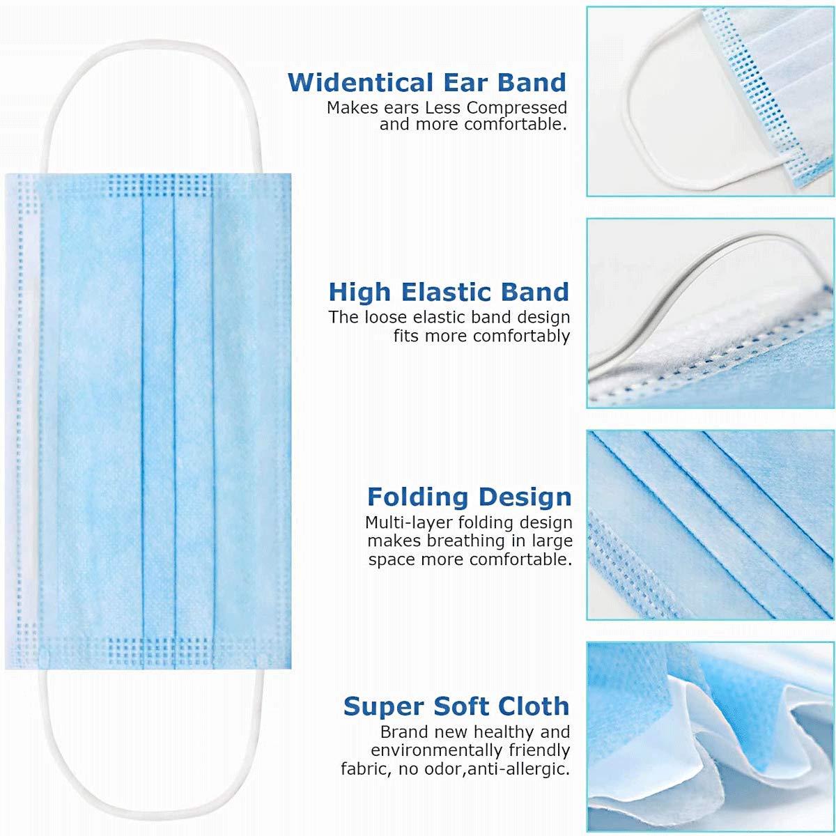 100 Pack Medical Disposable Face Masks for Protection, 3 Layers Safety Face Masks For Adults Daily Use - Image 3