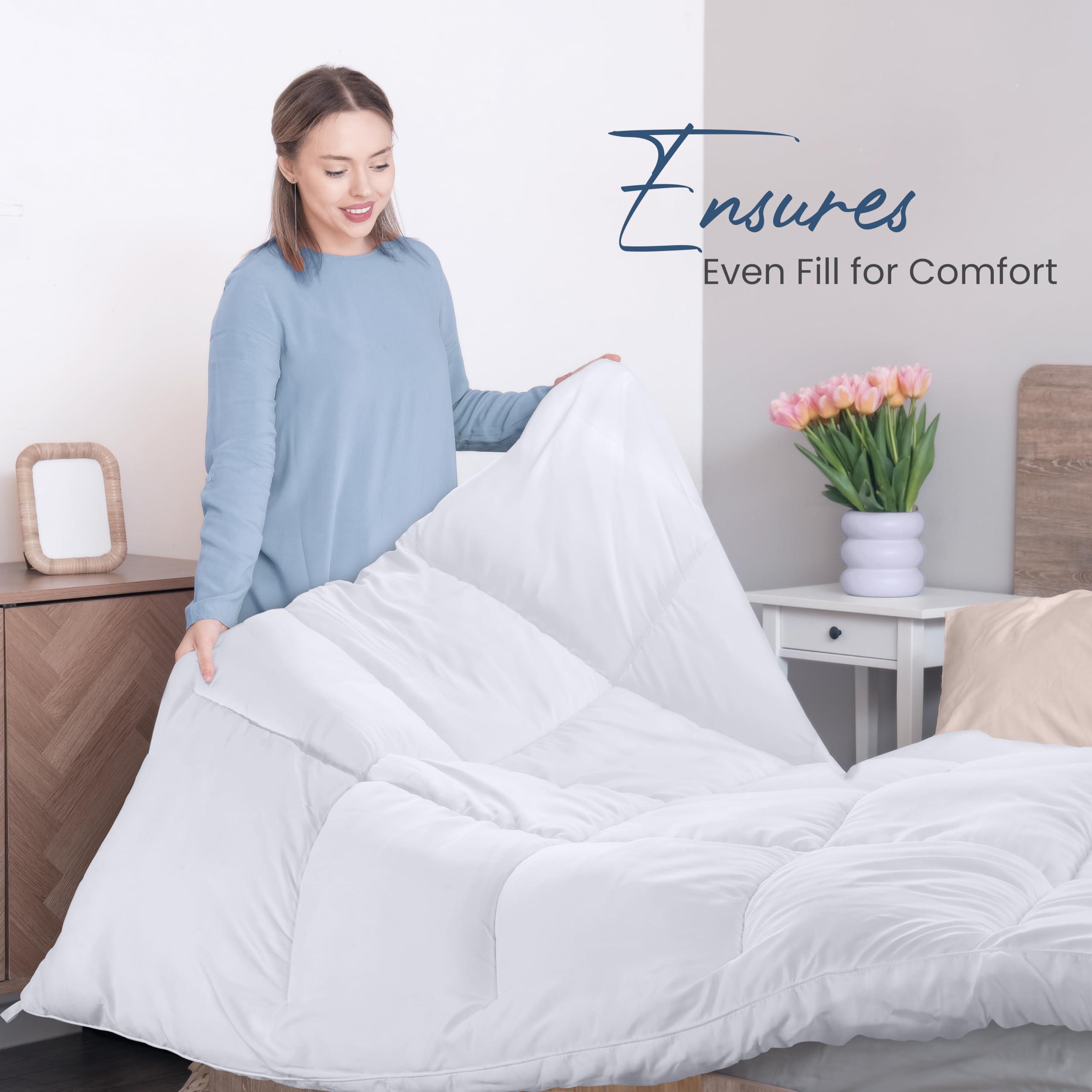 Utopia Bedding Down Alternative Comforter (Twin, White) - All Season Comforter - Plush Siliconized Fiberfill Duvet Insert - Box Stitched - Image 6
