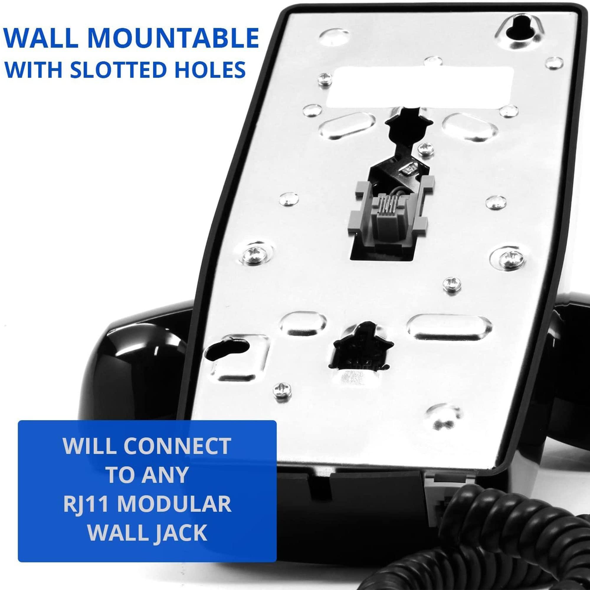 Single Line Classic 2554 Wall Phone with Loud Ringer and Handset Volume Control, Black - Wall Mount Jack Required - Image 4
