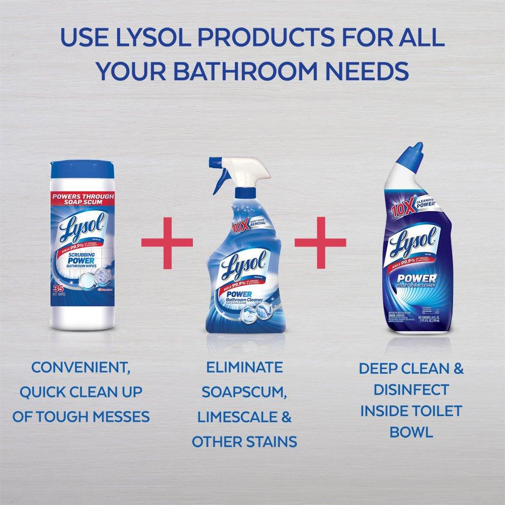 Lysol Power Foaming Cleaning Spray for Bathrooms, Foam Cleaner for Bathrooms, Showers, Tubs, 22oz (Pack of 6) - Image 5