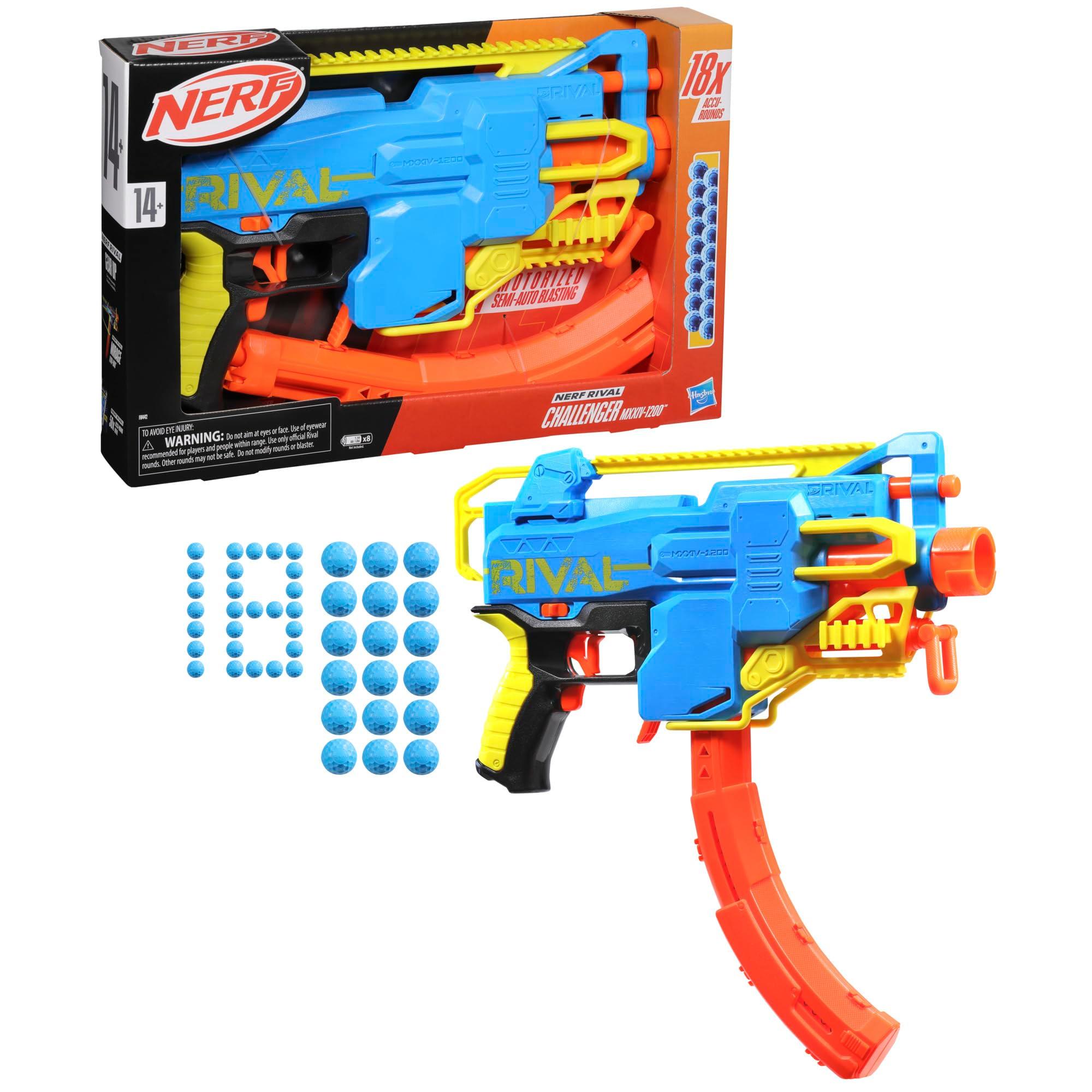 Nerf Rival Challenger MXXIV-1200 Motorized Blaster, Curved 12 Round Magazine, 18 Nerf Rival Accu-Rounds, Gifts for Teens - Image 4