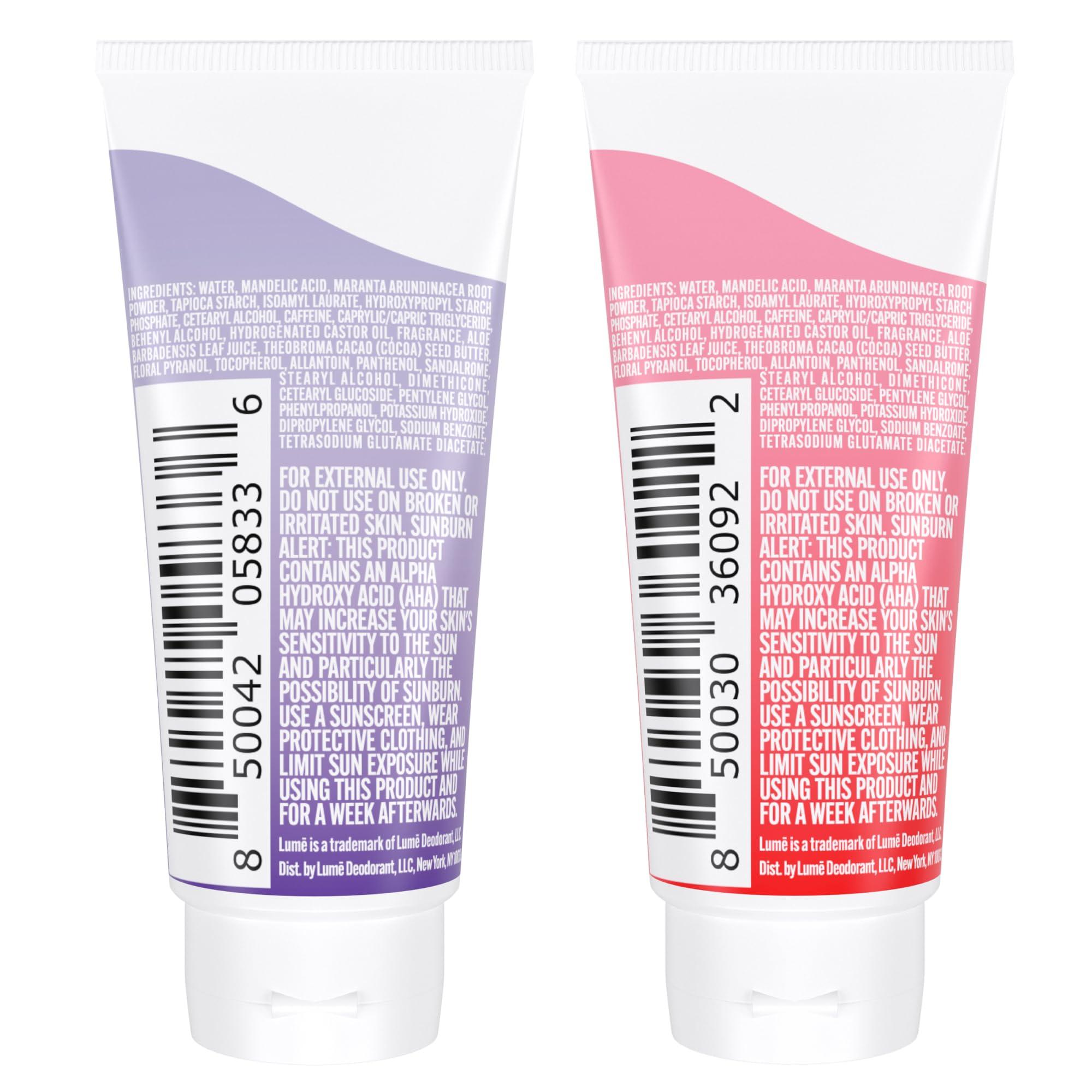 Lume Whole Body Deodorant - Mini Travel Size Invisible Cream Tube - Trial Size - 72 Hour Odor Control - Doctor Developed - Aluminum Free, Baking Soda Free - .5oz (2 Pack) (Soft Powder & Peony Rose) - Image 9