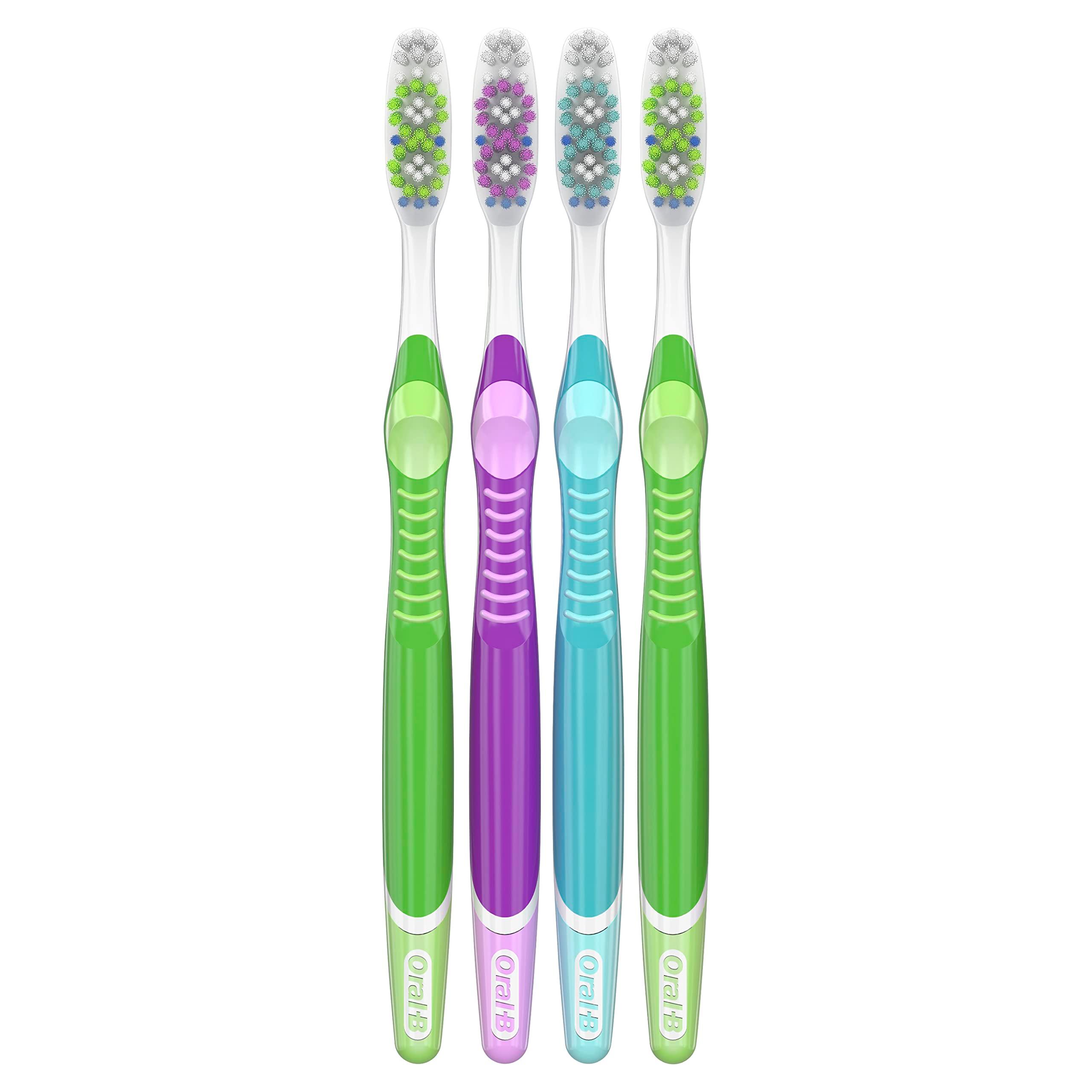 Oral-B Advantage Vivid Dual Action Whitening Toothbrushes, Soft, Tooth Brush Pack of 4 Count, Tooth Brushes (Packaging and Product Color May Vary) - Image 9