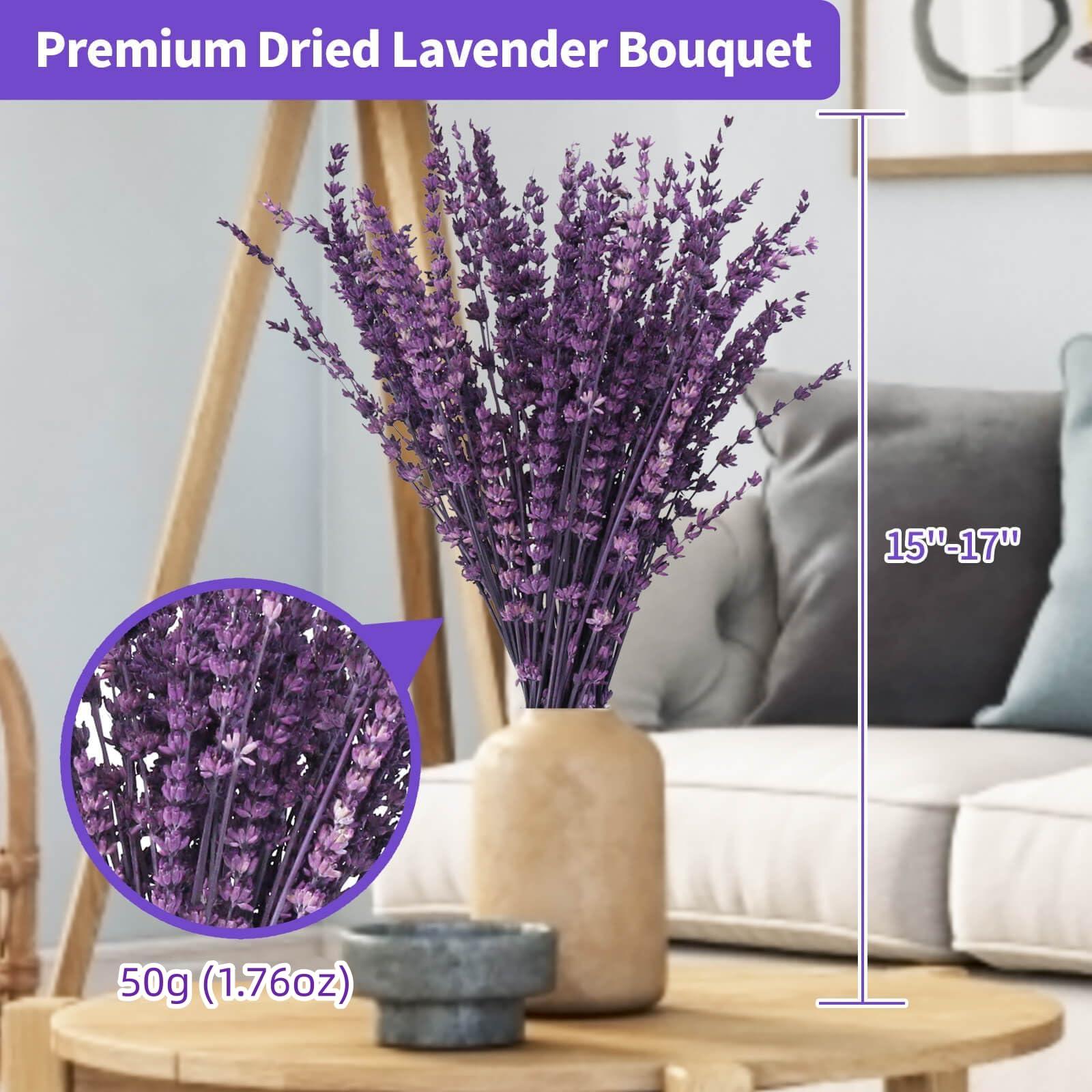 Dried Purple Lavender Flowers Bundle-Dried Preserved Lavender Bouquet 15-17" for Shower Weeding Home Vase Decor, Crafts, Aromatherapy, Fragrance, Fresh Silk Dry Live Plants, 50g(1.76oz) - Image 3