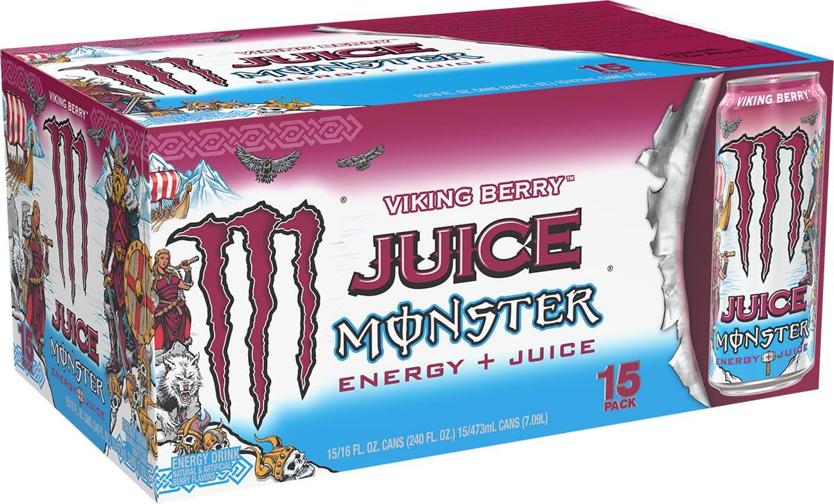 Monster Energy Juice Viking Berry, Energy + Juice, Energy Drink, 16 Ounce (Pack of 15) - Image 2