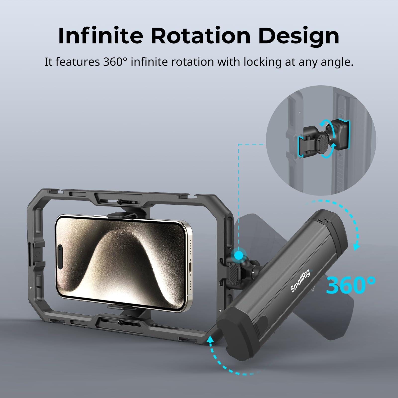 SmallRig Rotatable Bilateral Quick Release Side/Top Handle for SmallRig HawkLock Quick Release Ecosystem for Smartphones 4842 - Image 3