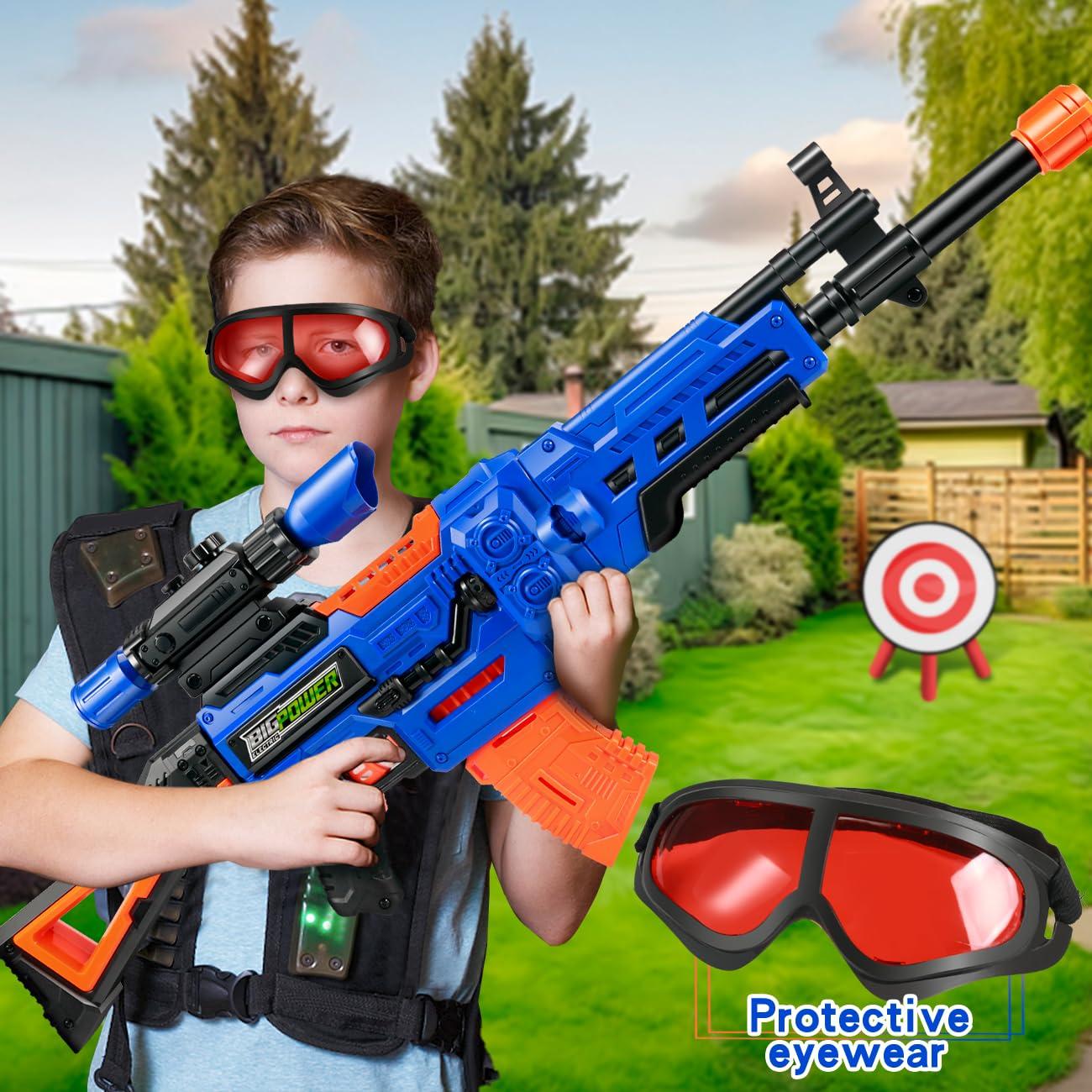 Bigpower Electric Kids Toy Sniper Rifle with Scope Tactical Vest Kit Big Size,4 in 1 Automatic Kids Sniper Rifle Toy Guns for Boys 8-12,Rifle Dart Guns for Adults，Toy Guns with 2 Removable Magazines - Image 5