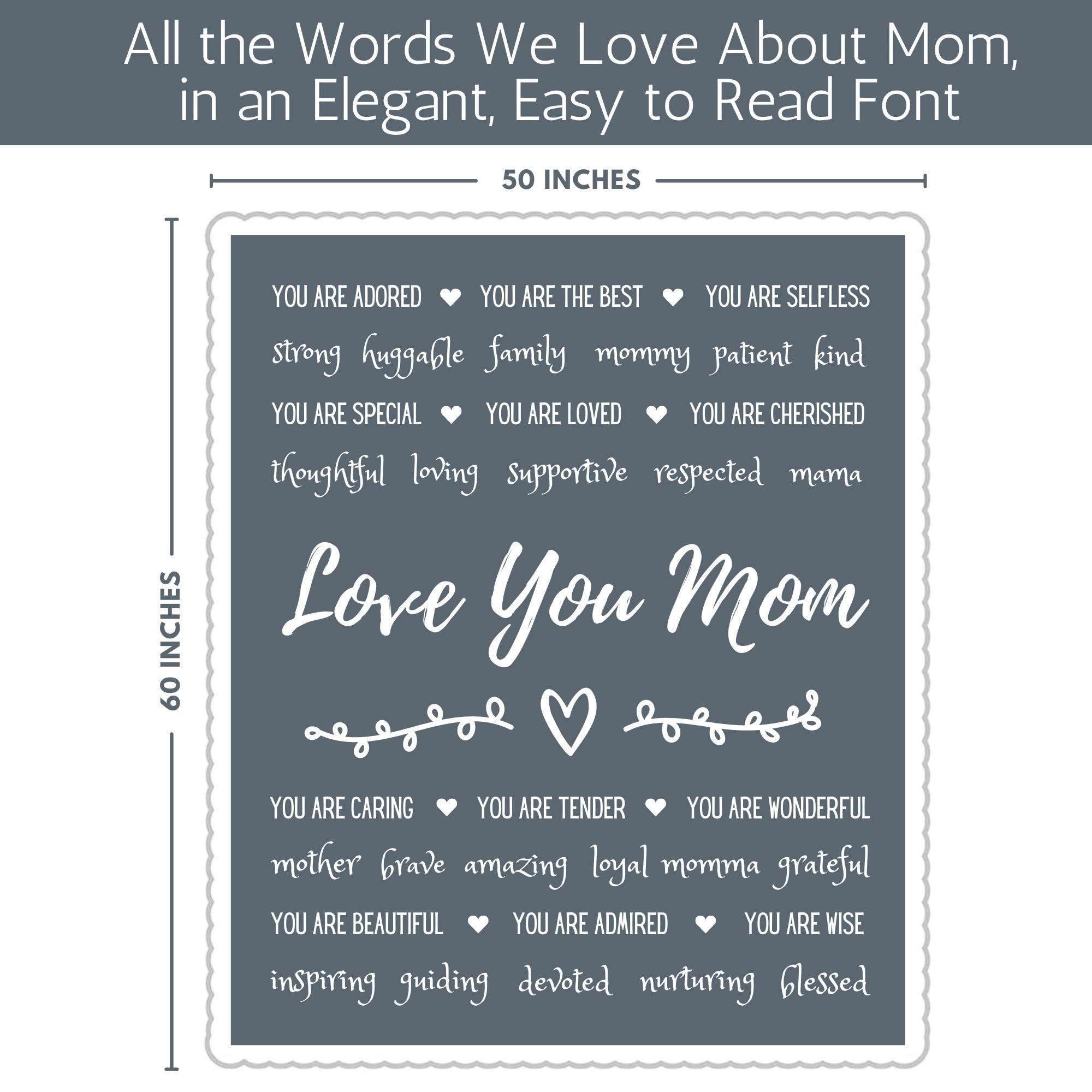 FILO ESTILO Mom Gifts for Birthday, Mothers Day Throw Blanket from Daughter or Son, Thoughtful, Unique, Quality Presents to Say Love You, 60x50 Inches (Grey, Sherpa) - Image 2