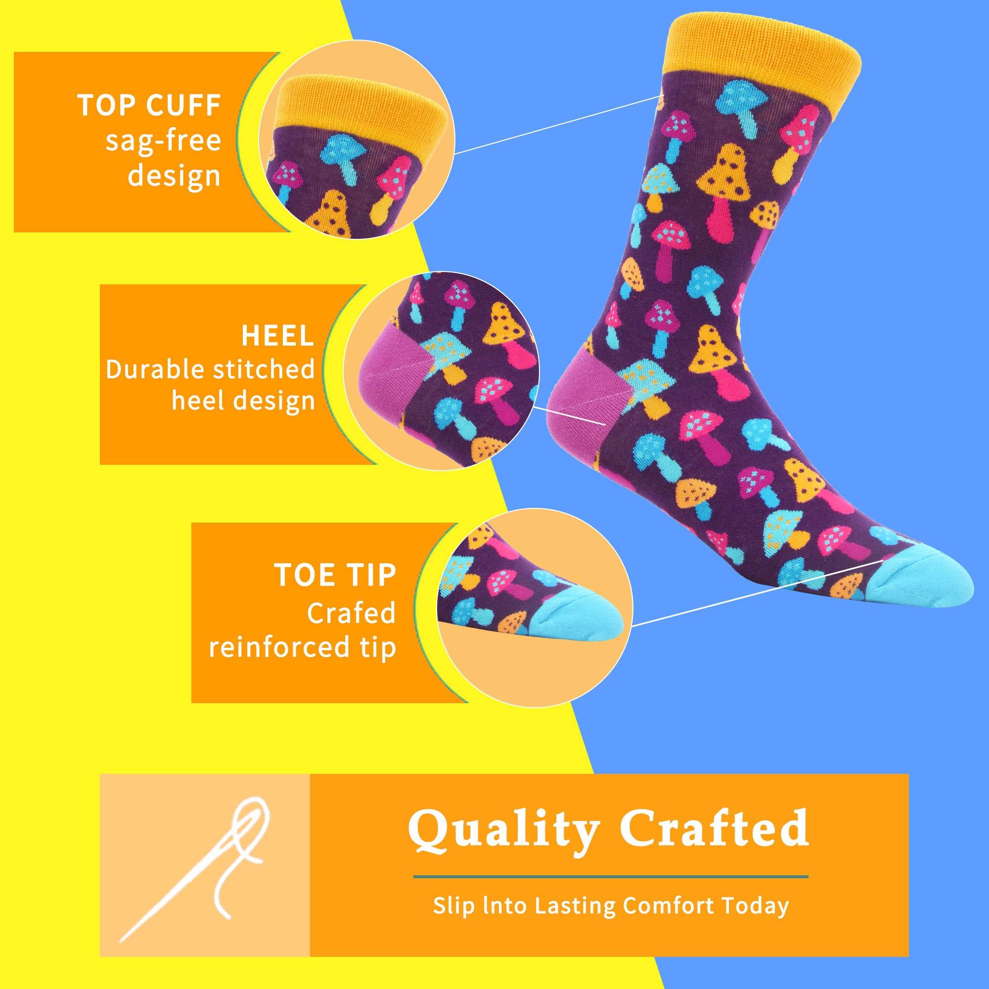 MAKABO Men's Fun Dress Socks Colorful Novelty Patterned Cotton Crew Socks - Image 5