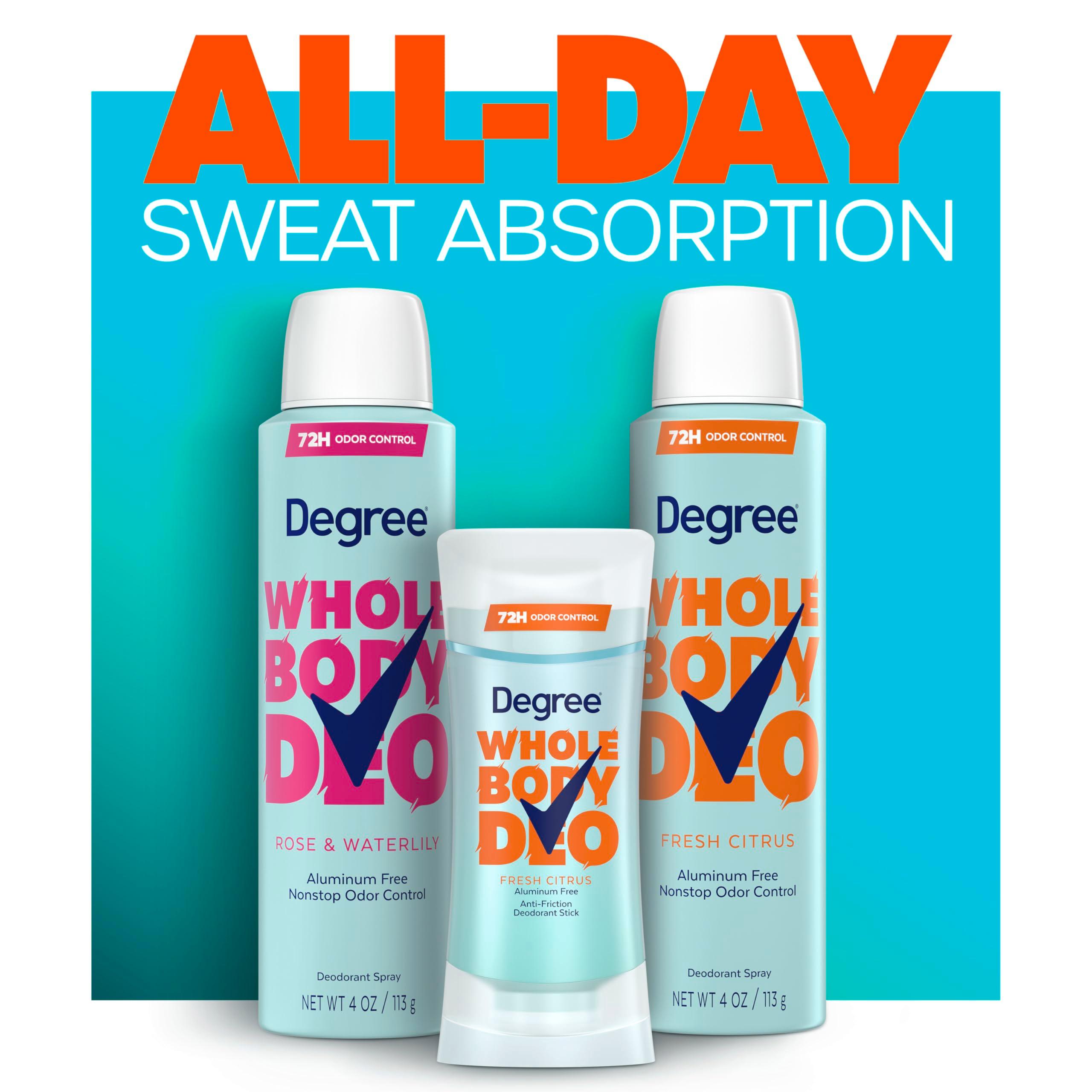 Degree Women Whole Body Deodorant Stick, Fresh Citrus Scent, Glides on Clear + Absorbs Sweat, Aluminum Free 72H Odor Protection 2.6 oz - Image 10