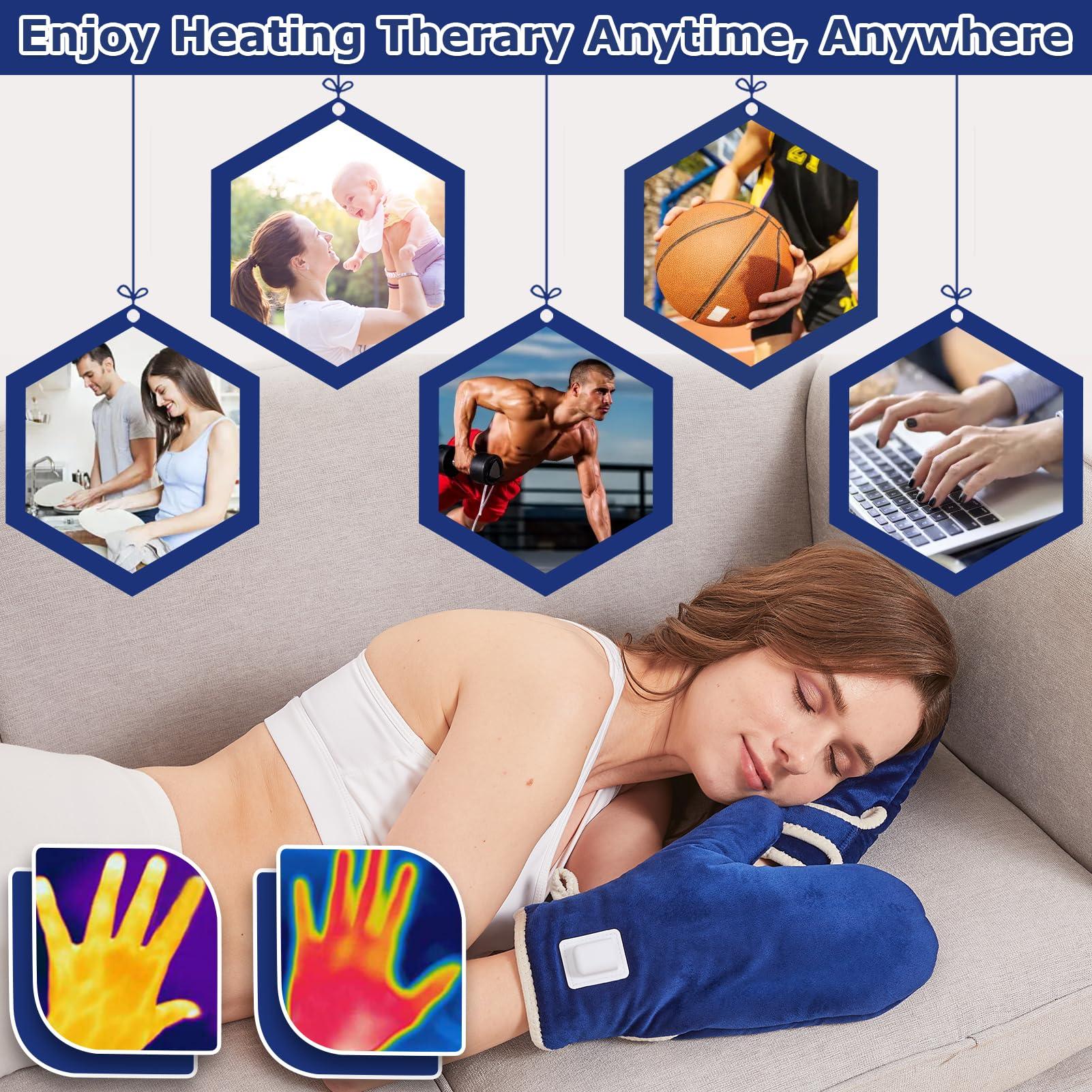 CAMECO Heating Pad for Hands & Fingers & Wrists, 86℉ - 158℉ Heated Arthritis Gloves for Women Men Pain Relief, 30s Fast Heating Electric Hand Warmers Mittens for Carpal Tunnel, Auto Shut Off - Image 8