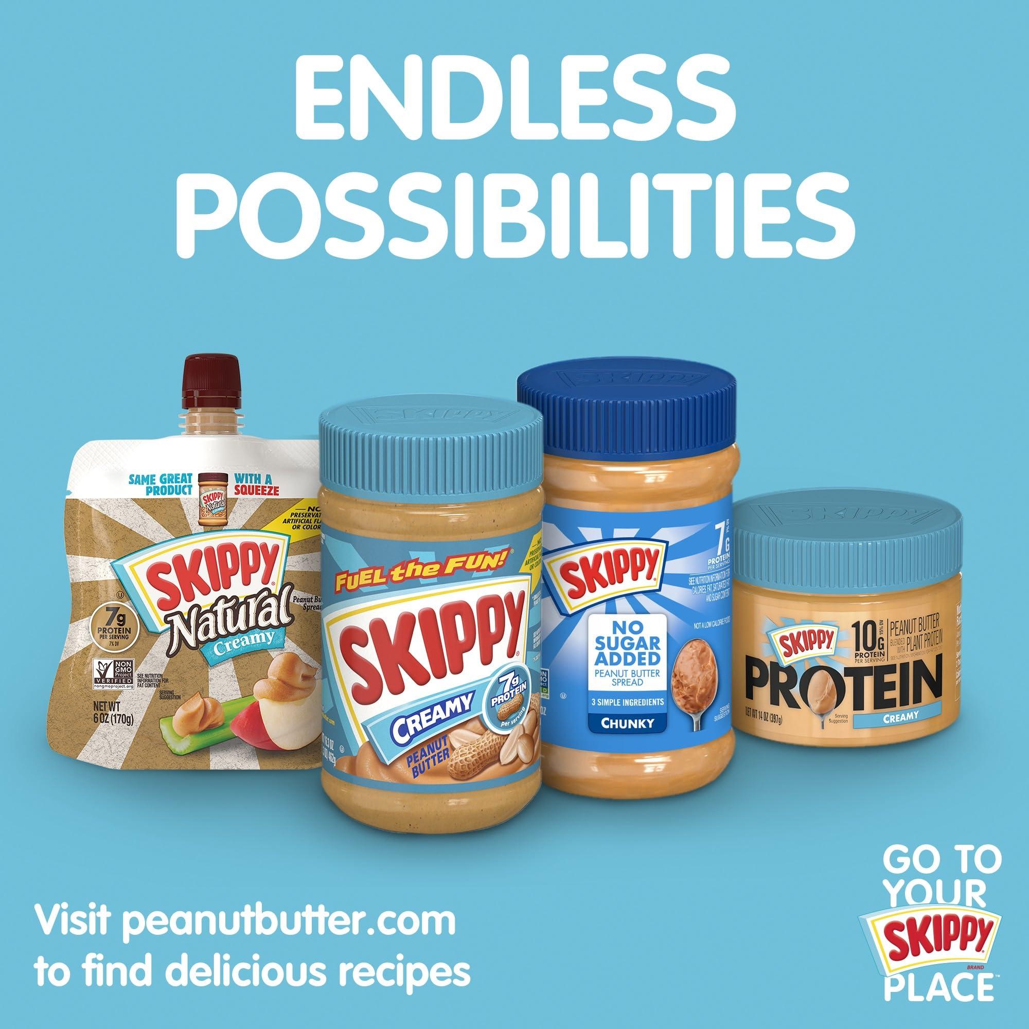 SKIPPY No Sugar Added Chunky Peanut Butter Spread, 16 oz Jars (Pack of 12) – 3 Ingredients, 7g Protein per Serving, Gluten-Free - Image 8