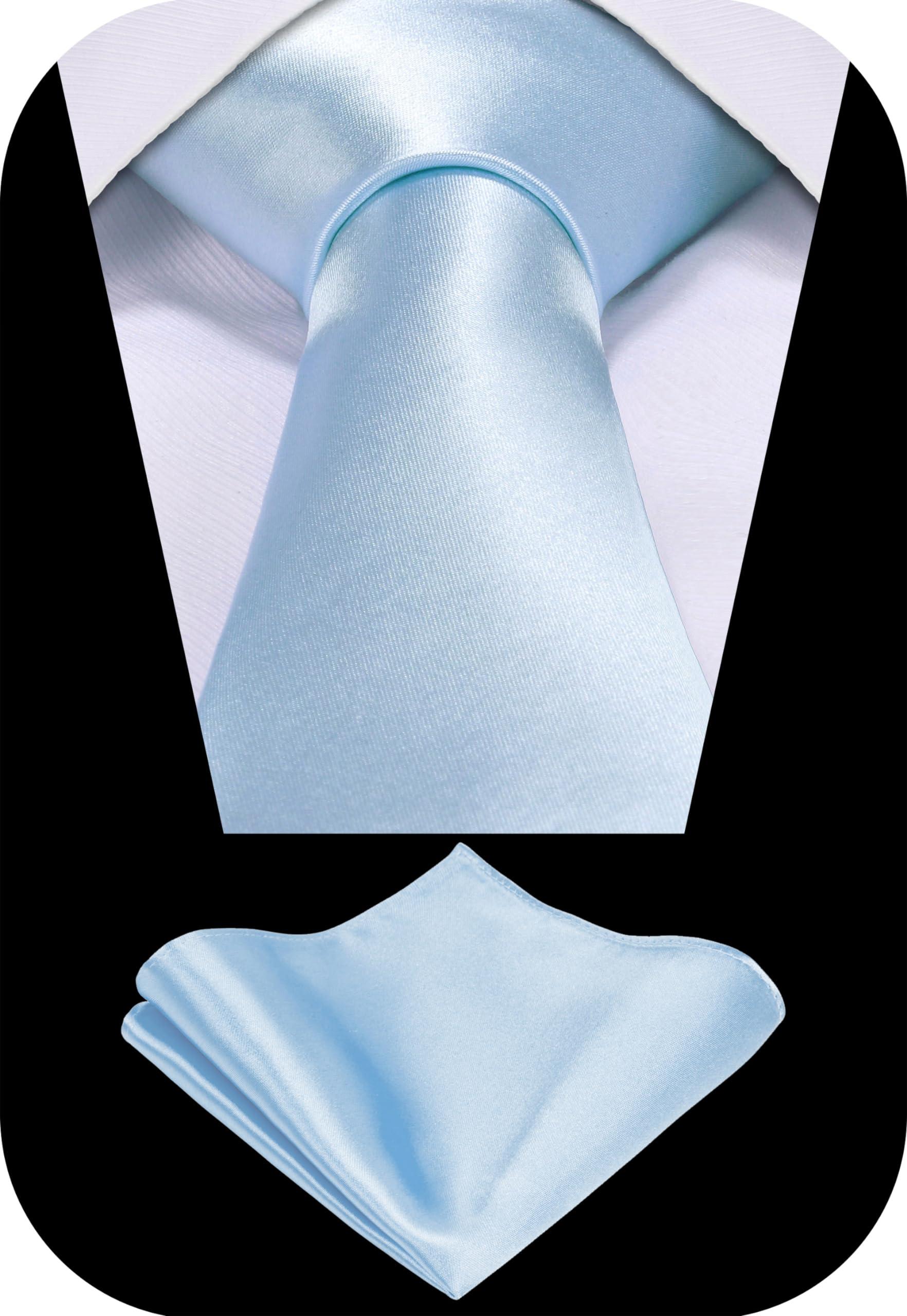 TIE G Solid Satin Woven dyed Color Formal Necktie and Pocket Square Sets in Gift Box - Image 2