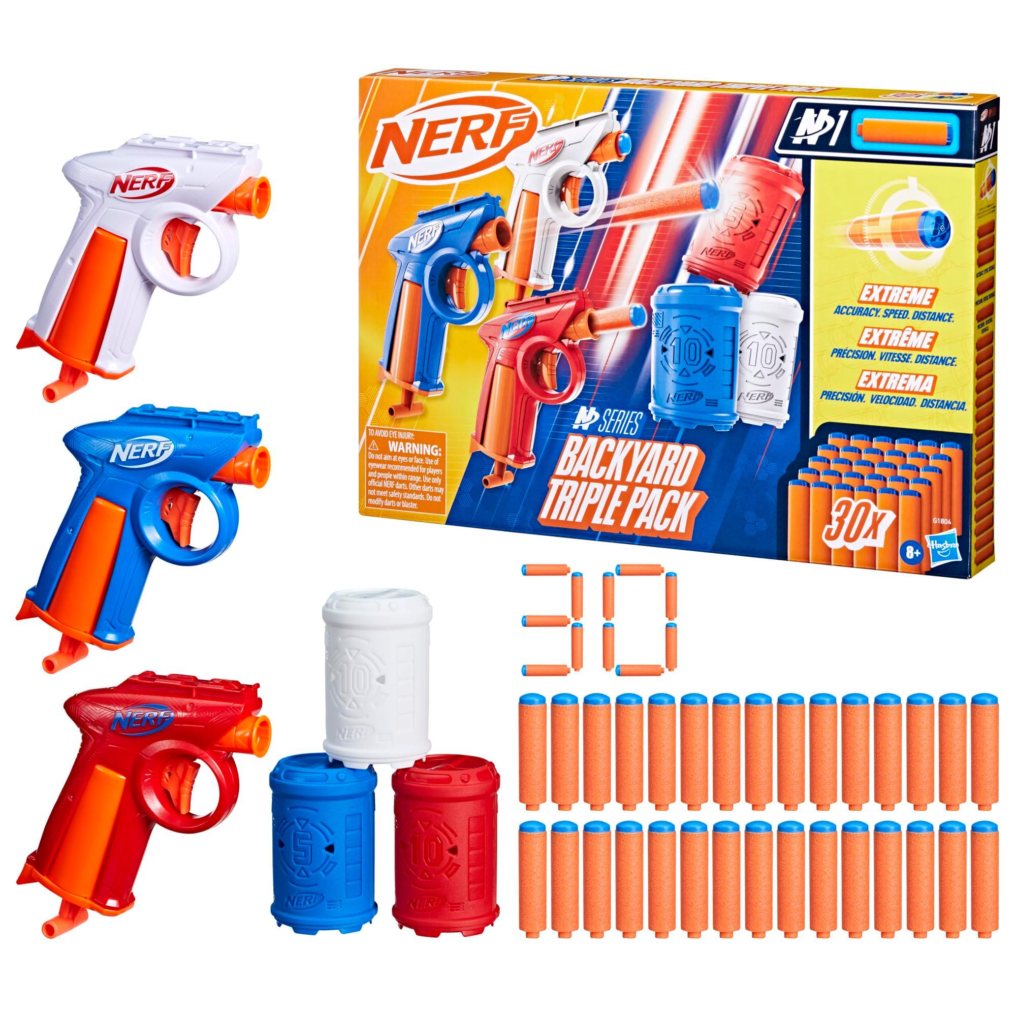 NERF N Series Backyard Triple Pack, Includes 3 Flex Blasters, 3 Targets, 30 N1 Darts, Ages 8+ (Amazon Exclusive) - Image 3