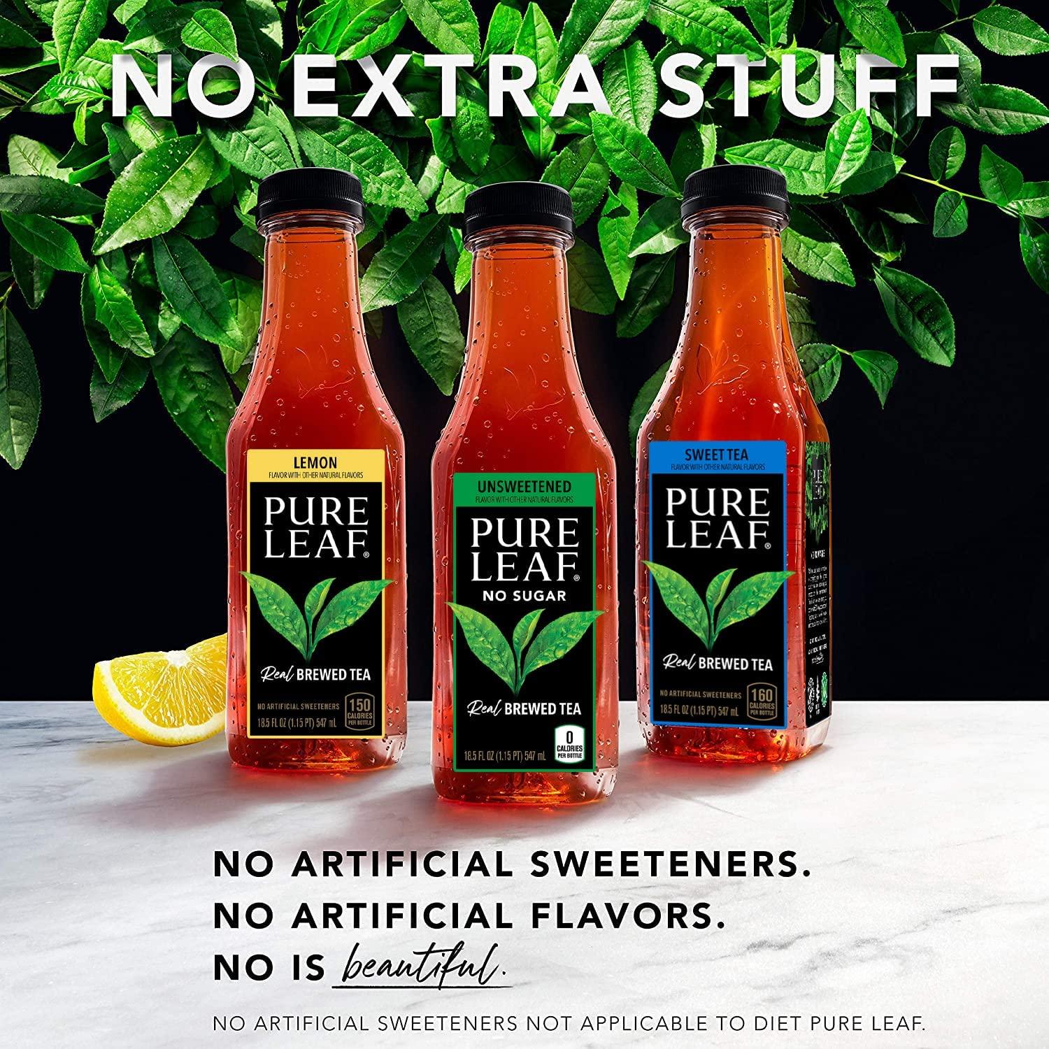 Pure Leaf Iced Tea, Unsweetened Green Tea, 18.5 fl Oz Bottles (Pack of 12) - Image 5