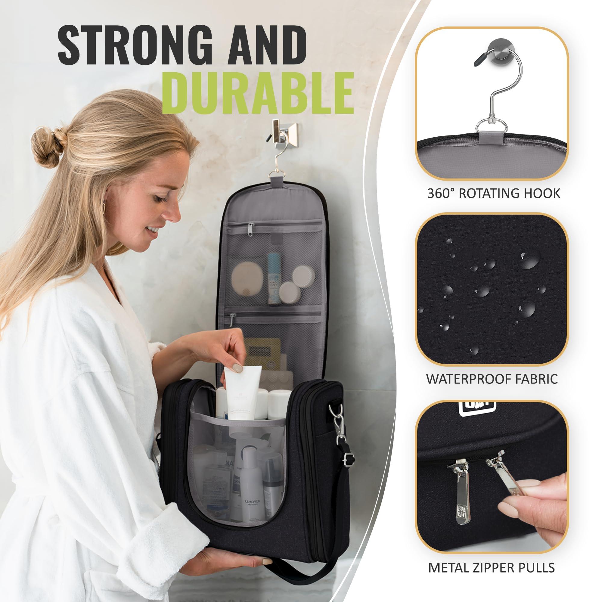 BOACAY Extra Large Hanging Travel Toiletry Bag for Women and Men, Makeup Bag, Bathroom & Shower Organizer Kit for Accessories, Cosmetics, Essentials - Image 8