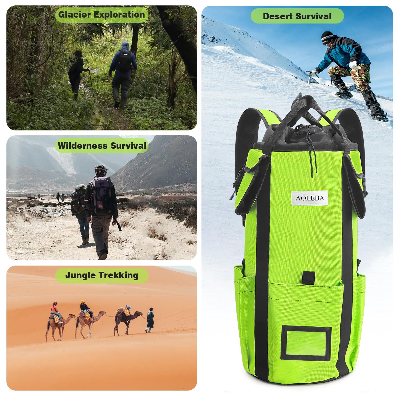 AOLEBA Arborist Rope Storage Bag Tree Climbing Rock Rope Bucket Backpack Rope Storage Bag Large Capacity 1680D Thicken Nylon Material with Hand Straps, Side Pockets - Image 8