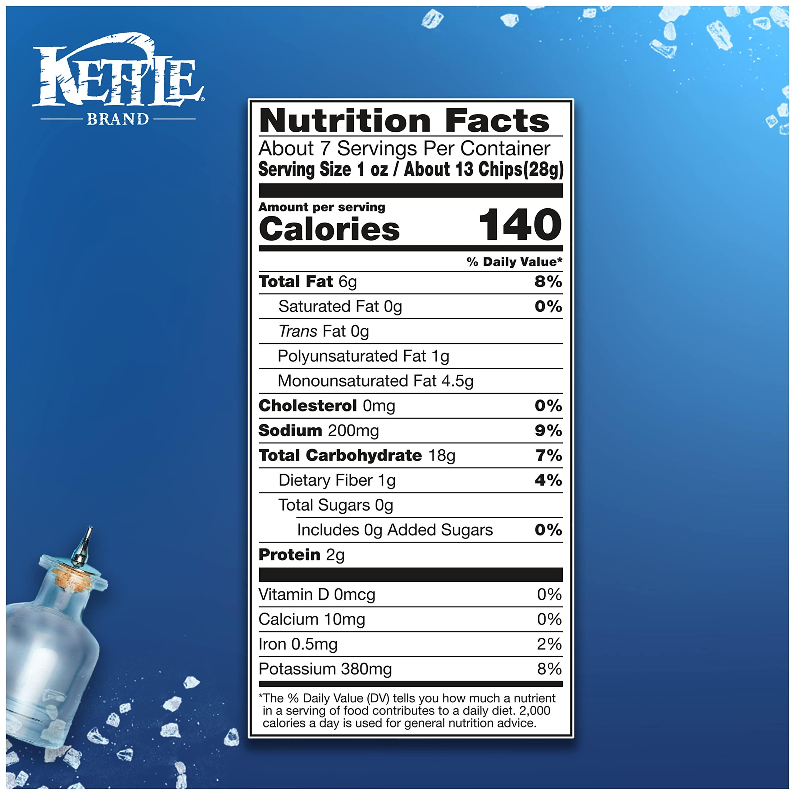 Kettle Brand Potato Chips, Air Fried Sea Salt & Vinegar Kettle Chips, 6.5 Oz Bag - Image 2