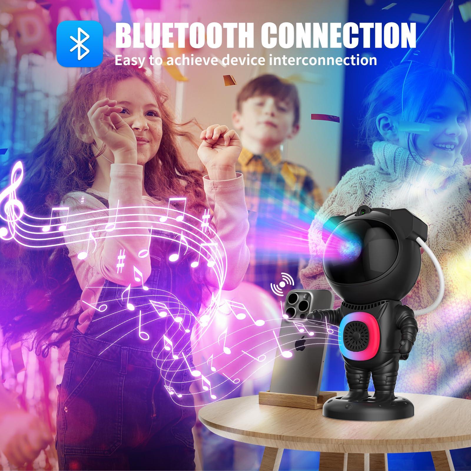 Astronaut Galaxy Projector,Space Projector,with Bluetooth Speaker and Remote Control,360° Adjustable Angle,Spaceman Star Kids Night Light, for Bedroom Ceiling Adult Birthday Valentine's Day (Black) - Image 6