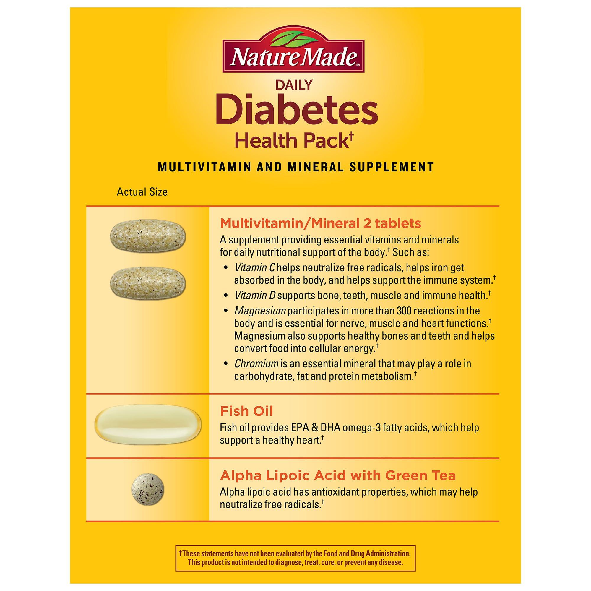Nature Made Daily Diabetes Health Pack, Dietary Supplement for Nutritional Support, 30 Packets, 30 Day Supply - Image 6