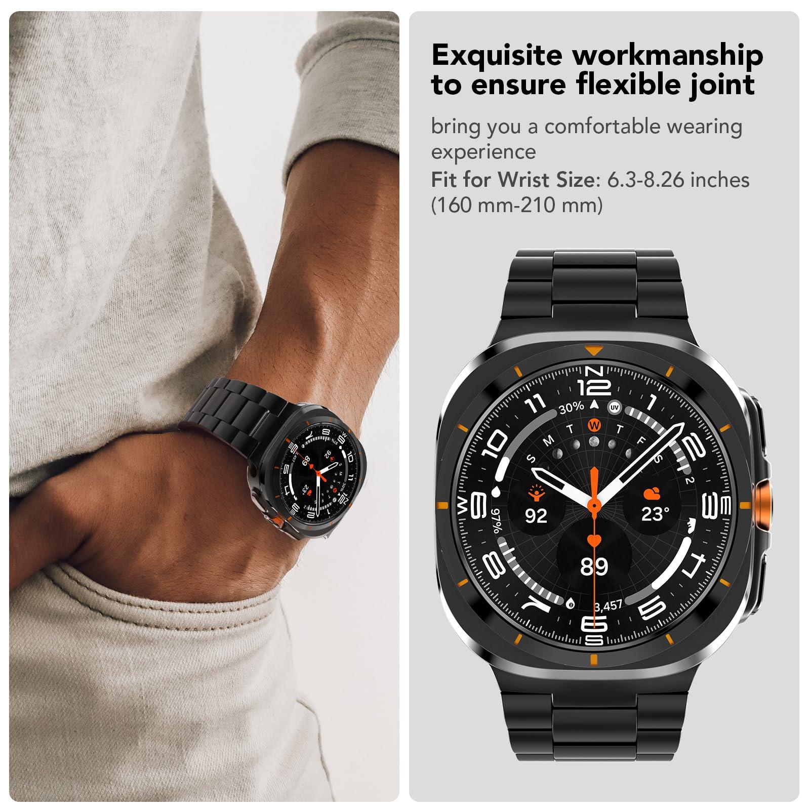 Band Compatible with Samsung Galaxy Watch Ultra 47mm(2024),Metal Stainless Steel Bands Strap Men Women,NOT for Galaxy Watch 7 6 5 4 Band 40mm 44mm 45mm/Watch 6 4 Classic 42mm 46mm 43mm 47mm - Image 4