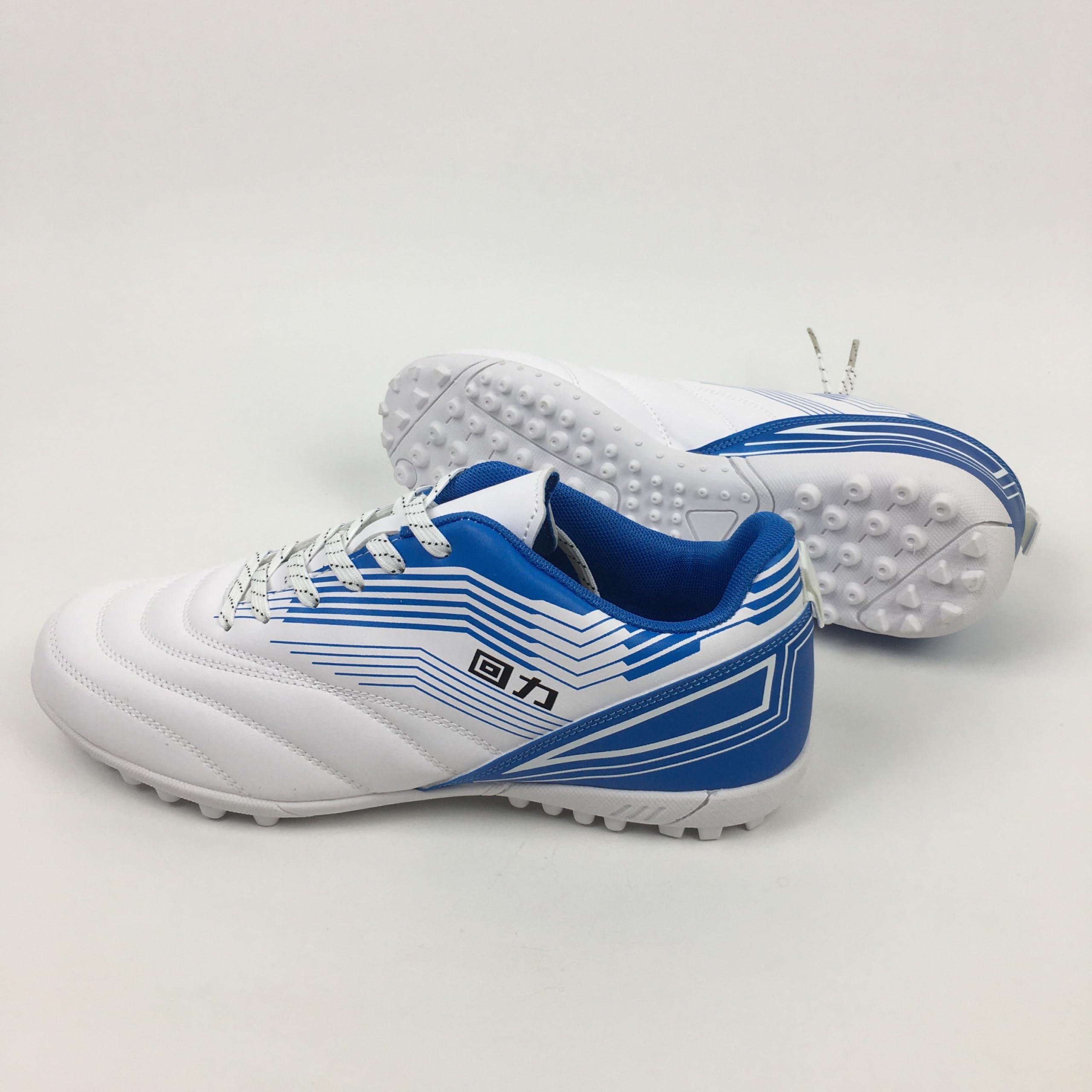 Men's Soccer Shoes Outdoor Turf Indoor Soccer Training Sneaker Football Boots Breathable Cleats (10 Blue White) - Image 2