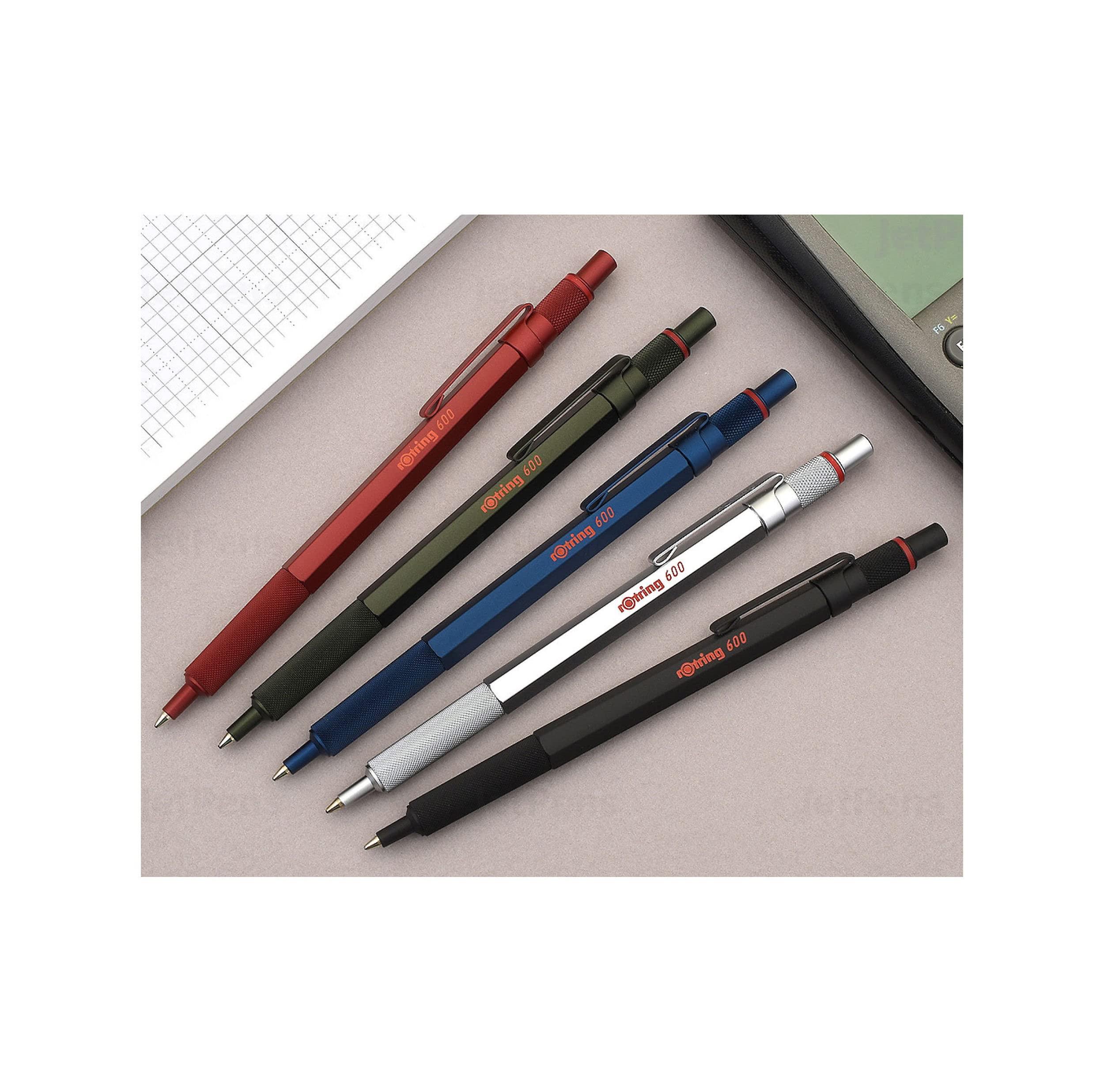 rOtring 600 Retractable Metal Ballpoint Pen, Medium Point, Black Ink, Black Barrel, Great Gift for Coworker - Image 6