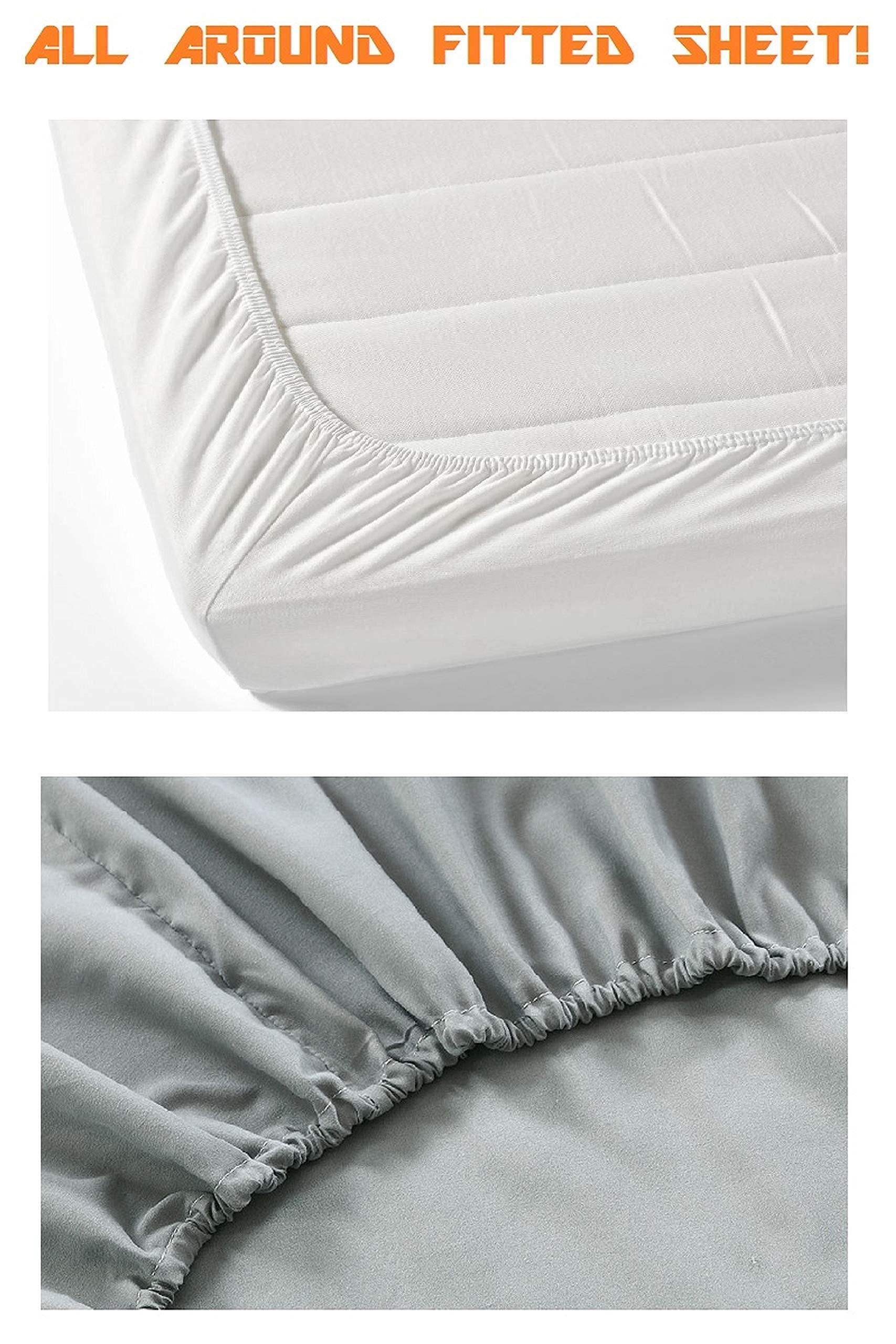 Elegant Comfort Luxury Soft 1500 Thread Count Egyptian 4-Piece Premium Hotel Quality Wrinkle Resistant Coziest Bedding Set, All Around Elastic Fitted Sheet, Deep Pocket up to 16inch, Queen, White - Image 4