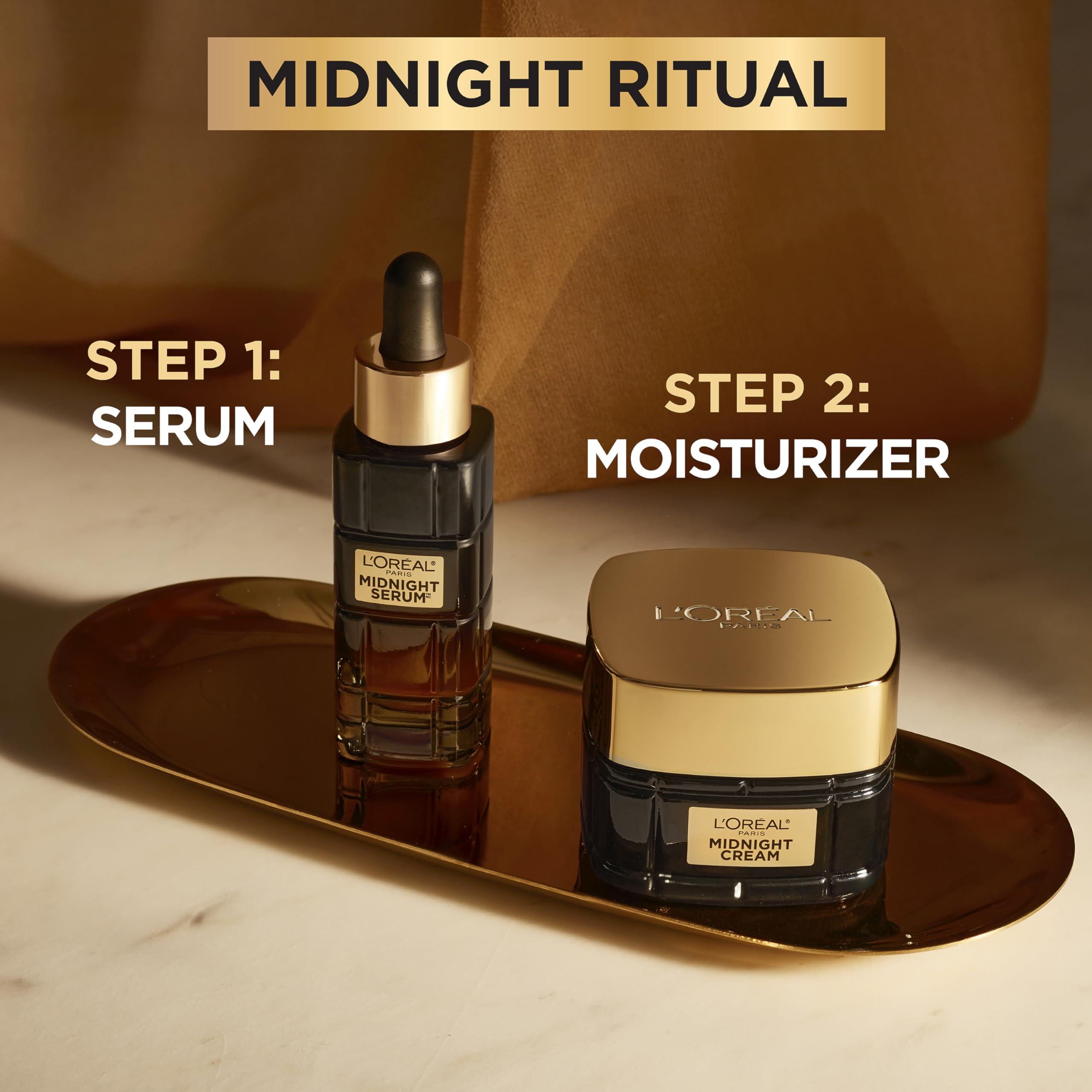 L'Oreal Paris Age Perfect Anti-Aging Midnight Cream, Face Moisturizer to Reduce Wrinkles and Firm Skin, 1.7oz + Serum Sample - Image 5