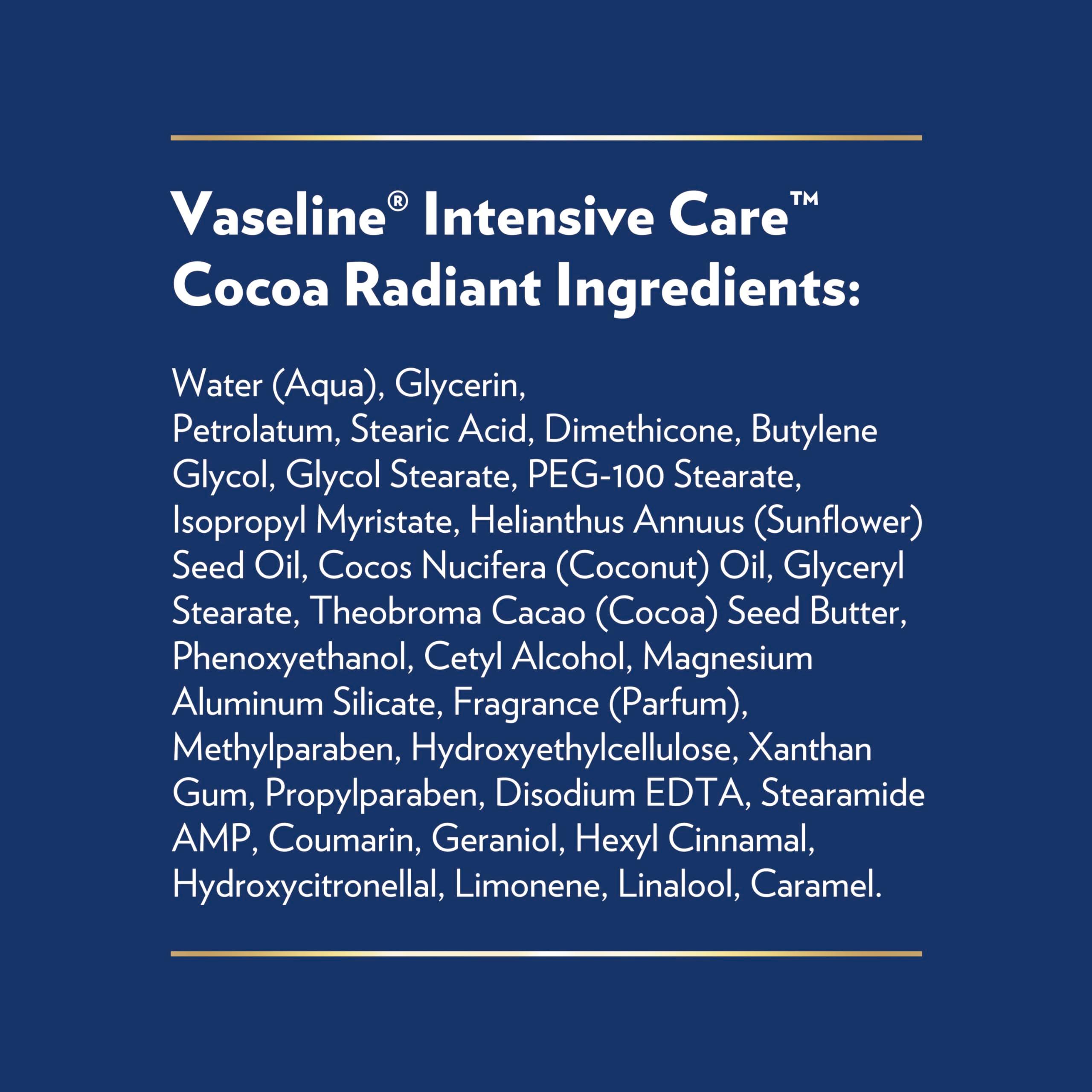 Vaseline Intensive Care Body Lotion Cocoa Radiant 3 count for Dry Skin Lotion Made with Ultra-Hydrating Lipids and Pure Cocoa Butter for a Long-Lasting, Radiant Glow 20.3 Oz - Image 8