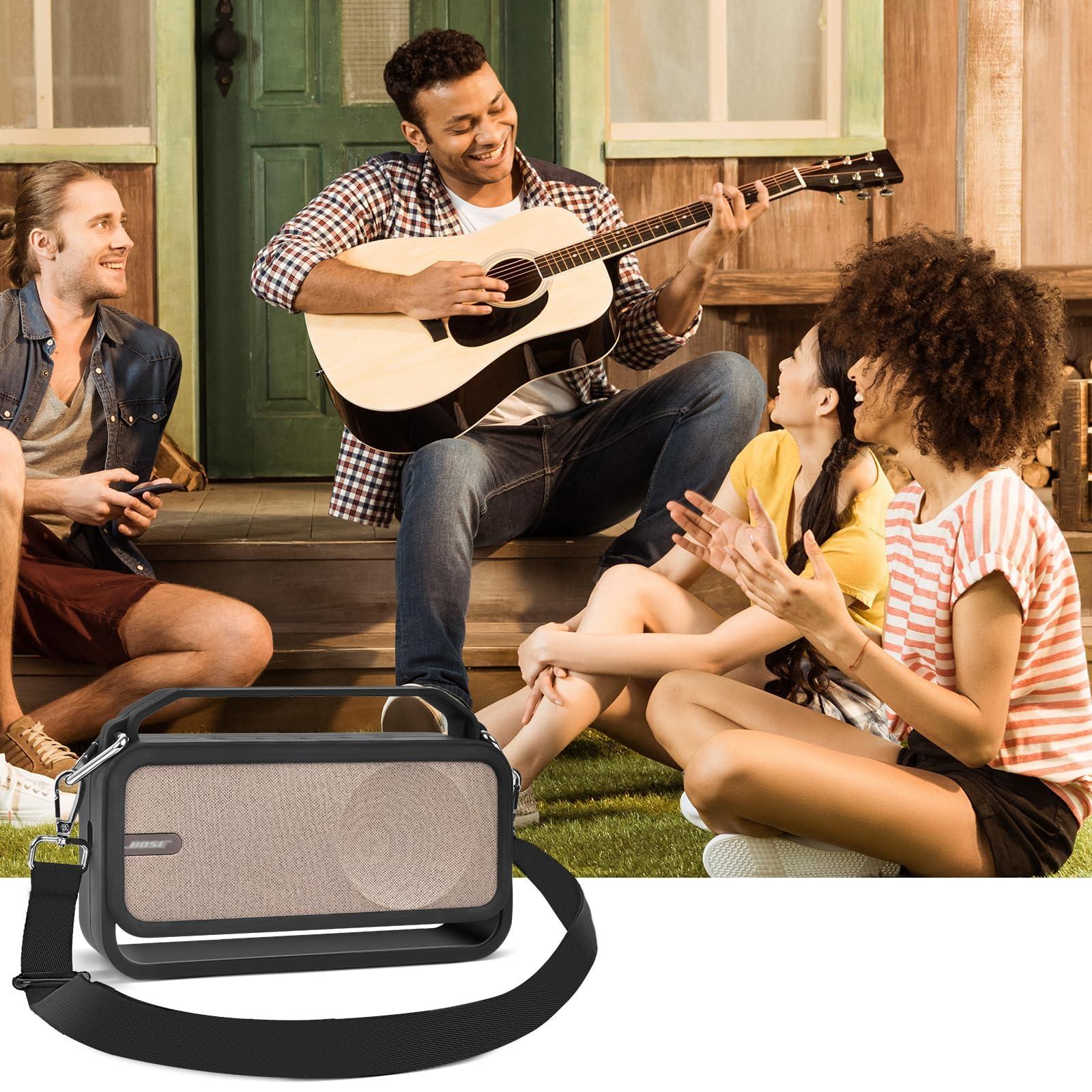 Silicone Case Compatible with Bose SoundLink Home Bluetooth Speaker, Soft Cover Replacement Skin Travel Holder with Shoulder Strap - Image 6