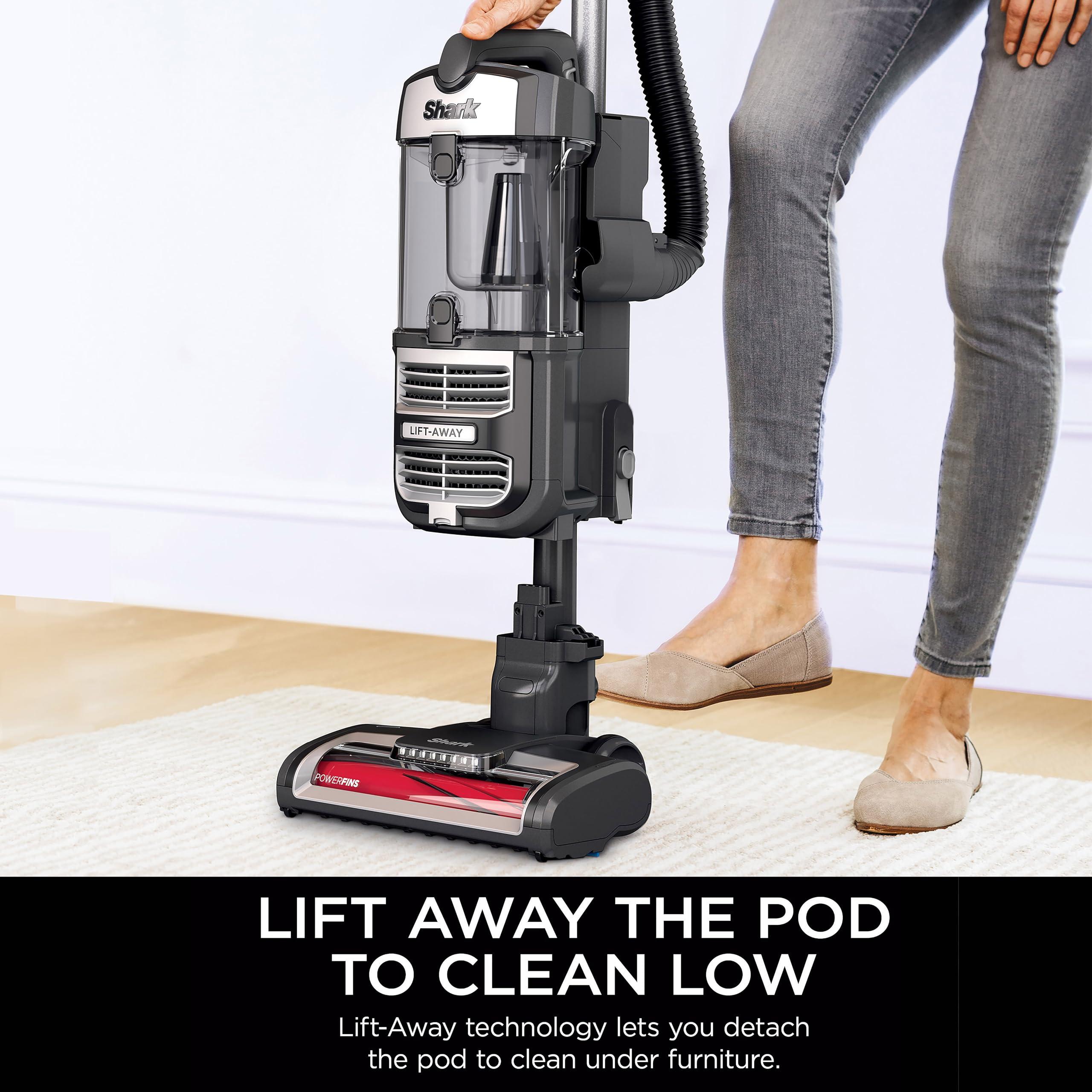 Shark UV730 Navigator Lift-Away Upright Vacuum, PowerFins HairPro Self-Cleaning Brushroll, HEPA Filter with Anti-Allergen Technology, LED Headlights, Swivel Steering, Gray (Renewed) - Image 3
