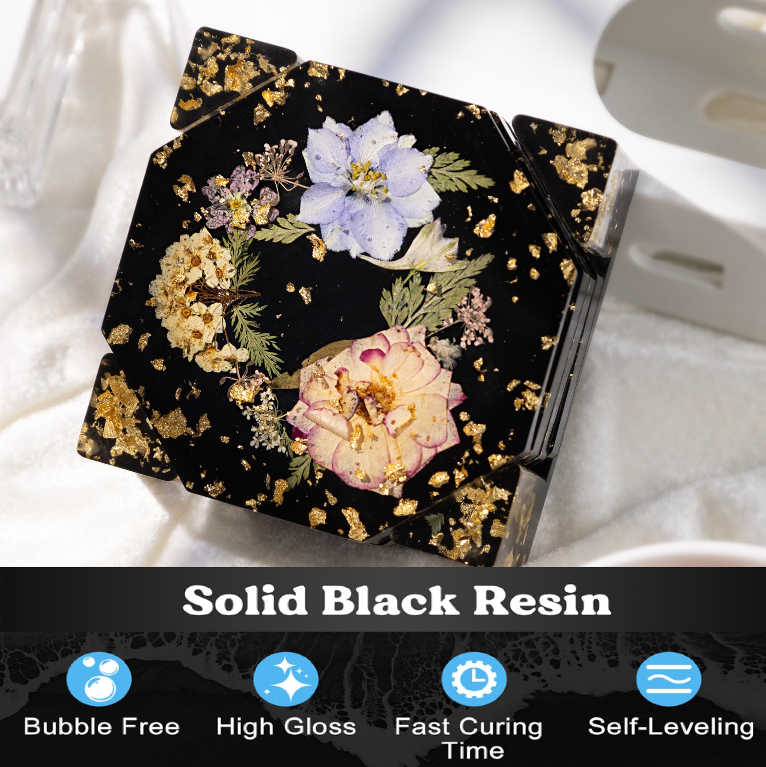 LET'S RESIN EPOXY RESIN Black Resin Epoxy,44OZ Bubble Free & High-Gloss Epoxy Kit,Self Leveling epoxy and Hardener for Art Crafts,Jewelry Making,Resin Molds - Image 2