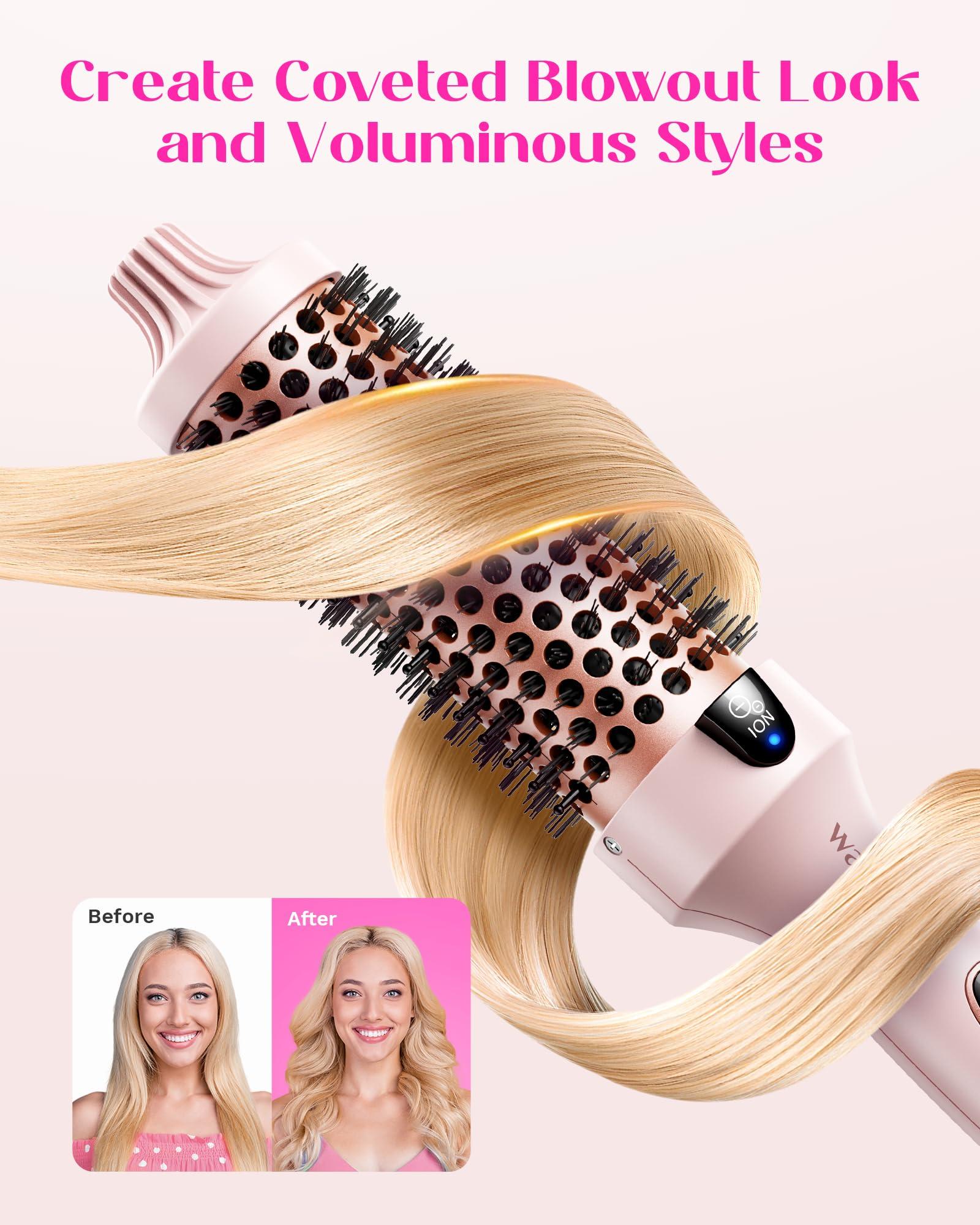 Wavytalk Thermal Brush, Blowout Boost 1.5 inch Heated Round Brush for Blowout Look, Dual Voltage, Pink, Sakura, Tourmaline Ceramic, Negative Ion Technology, 5 Temperature Settings, Less Damage - Image 3