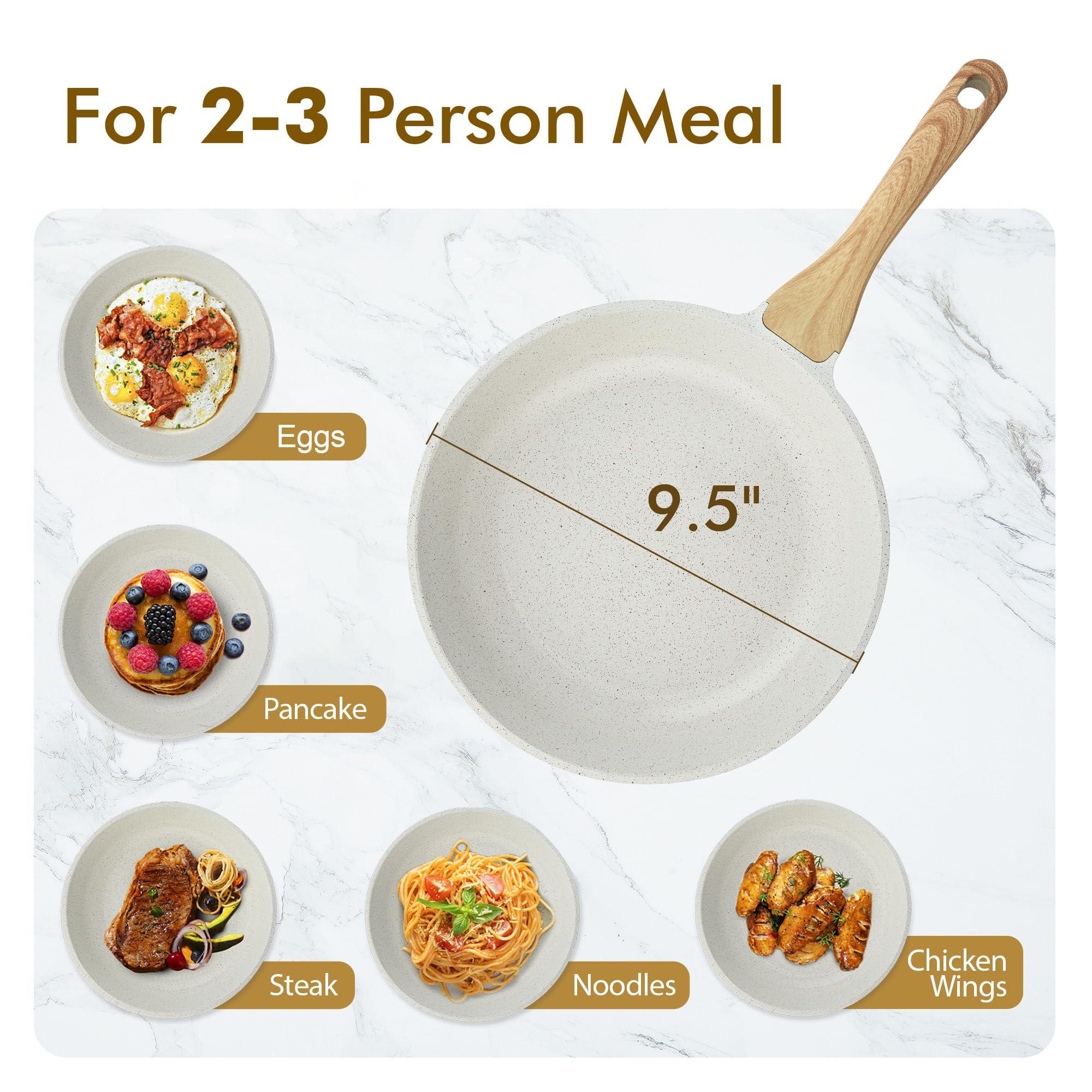 SENSARTE Nonstick Ceramic Frying Pan Skillet, 9.5 Inch Omelet Pan, Healthy Non Toxic Chef Pan, Induction Compatible Egg Pan with Heat Resistant Handle, PFAS-Free - Image 6