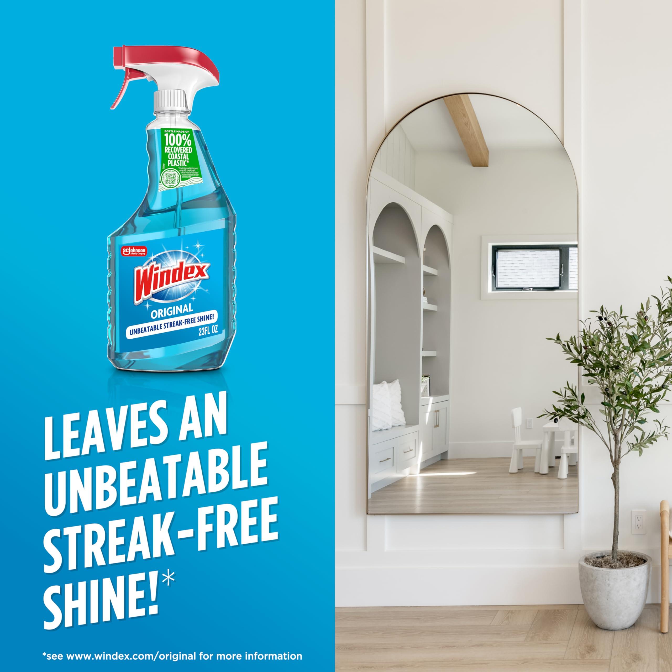 Windex Glass and Window Cleaner Spray Bottle, Packaging Designed to Prevent Leakage and Breaking, Surface Cleaning Spray, Original Blue Scent, 23 Fl Oz - Image 8