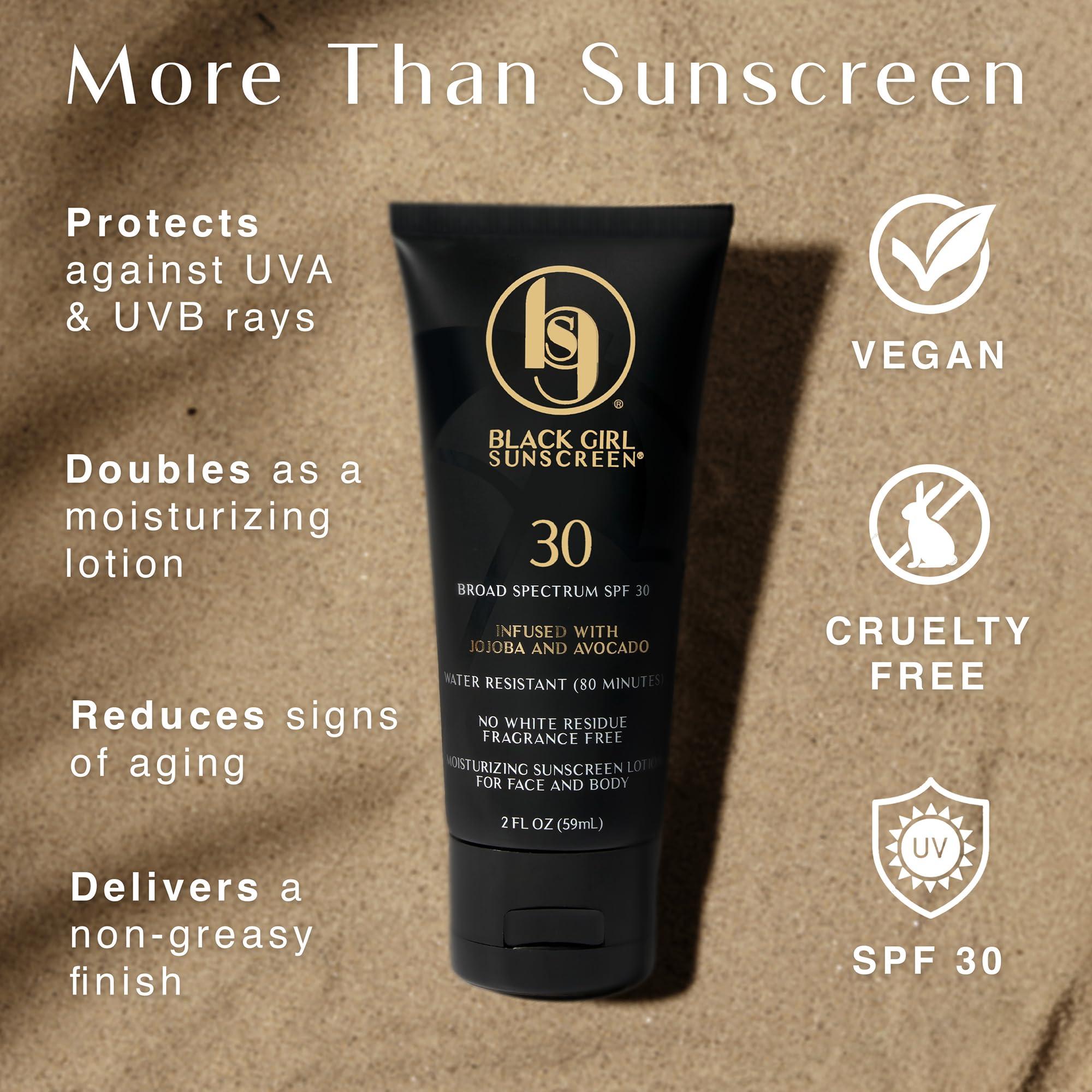 BLACK GIRL SUNSCREEN - Face & Body Moisturizing Sunscreen Lotion SPF 30, No White-Residue for Melanin Rich Skin (2 Fl. Oz.) - Image 3