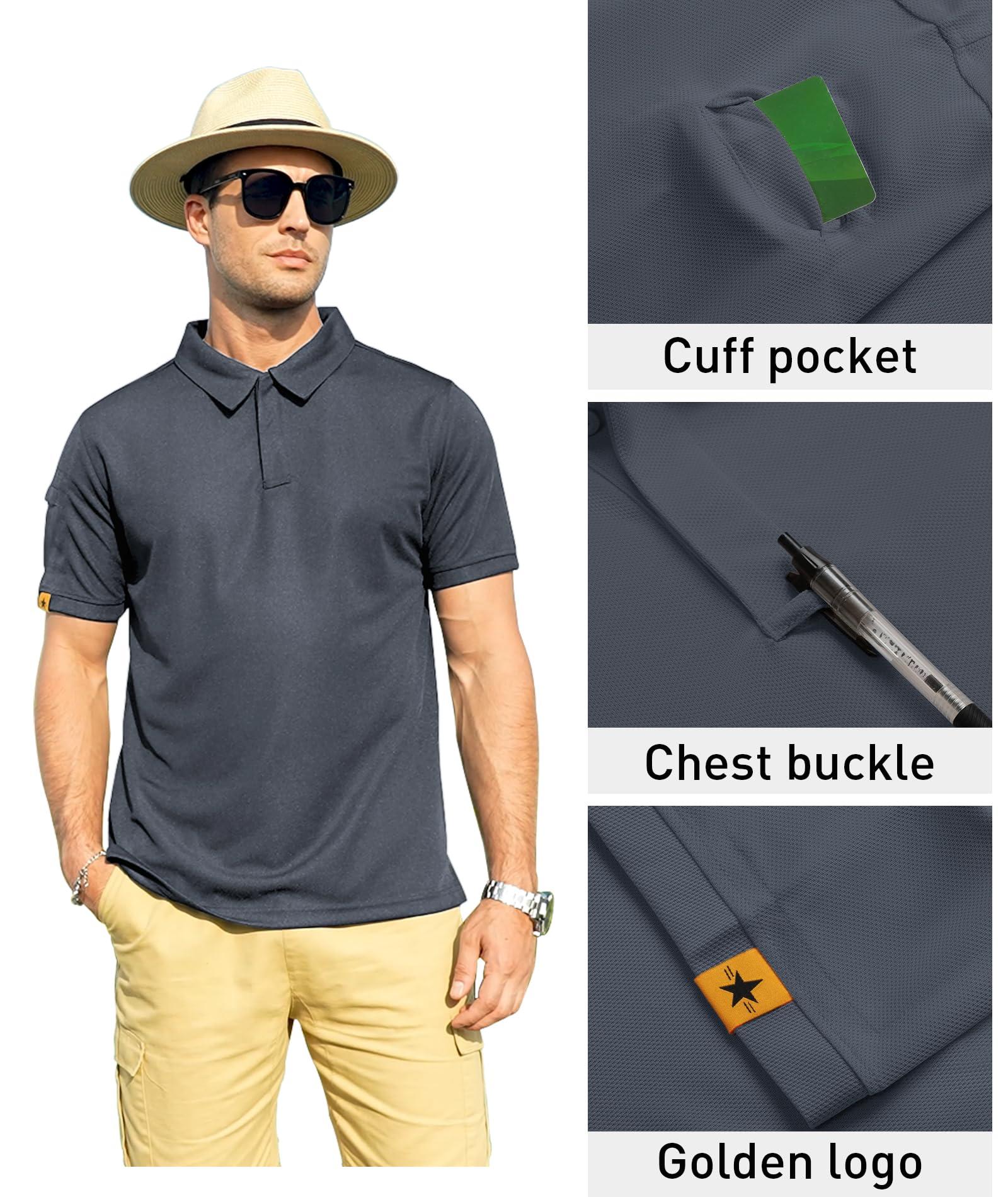 ZITY Mens Polo Shirt Short Sleeve Sports Tactical T-Shirt Athletic Golf Polos Daily Casual Stylish Collared Shirts for Men - Image 2