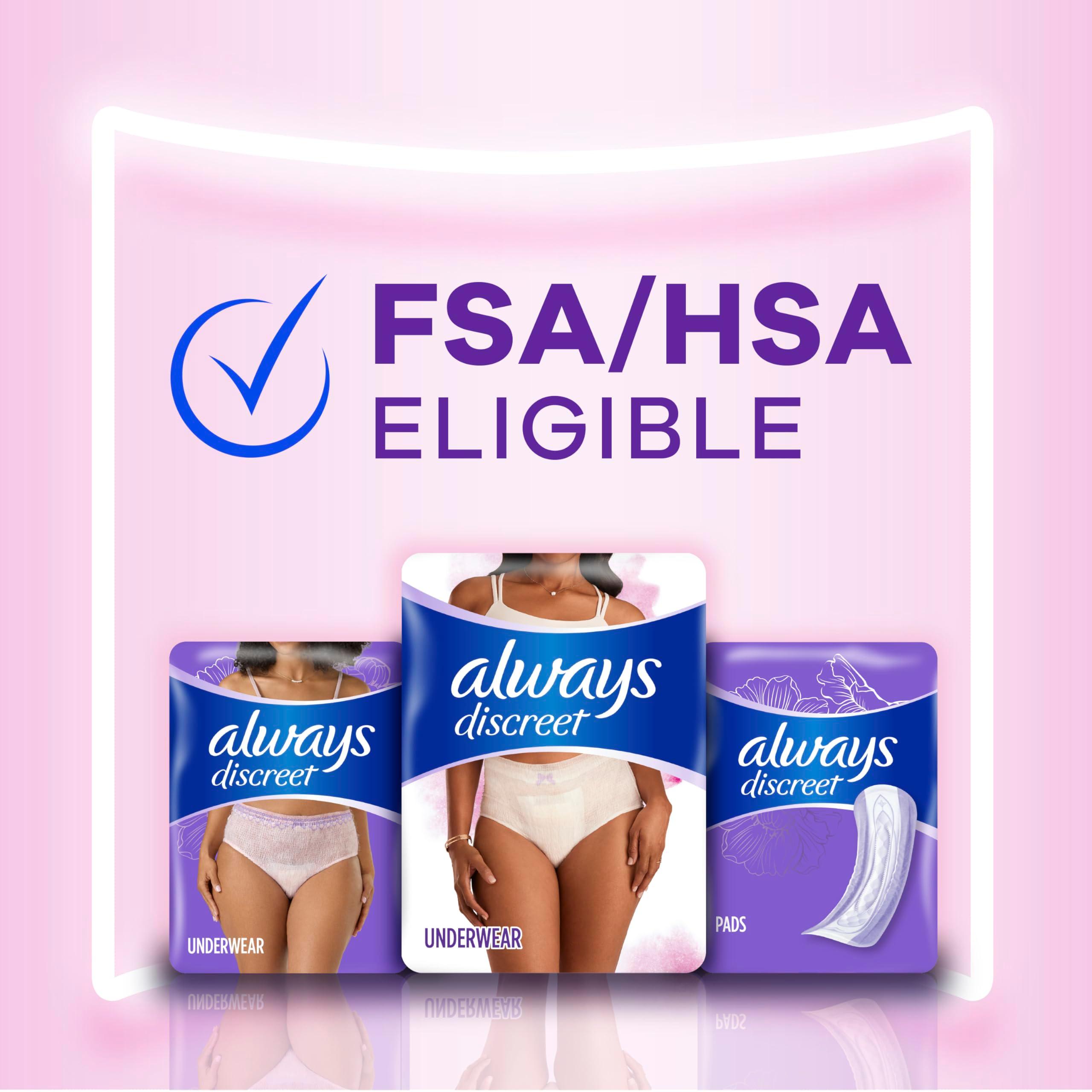 Always Discreet for Sensitive Skin Underwear, Four Times Skin Protection, Dermatologically Tested, Fragrance-Free, Maximum Absorbency, L, 24 Count (Packaging May Vary) - Image 9