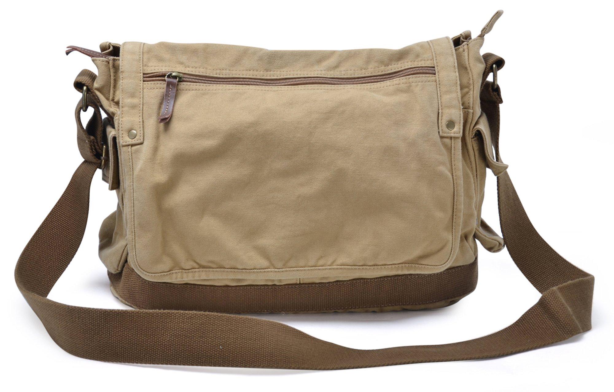 GOOTIUM Canvas Messenger Bag - Vintage Cross Body Shoulder Satchel - Image 1