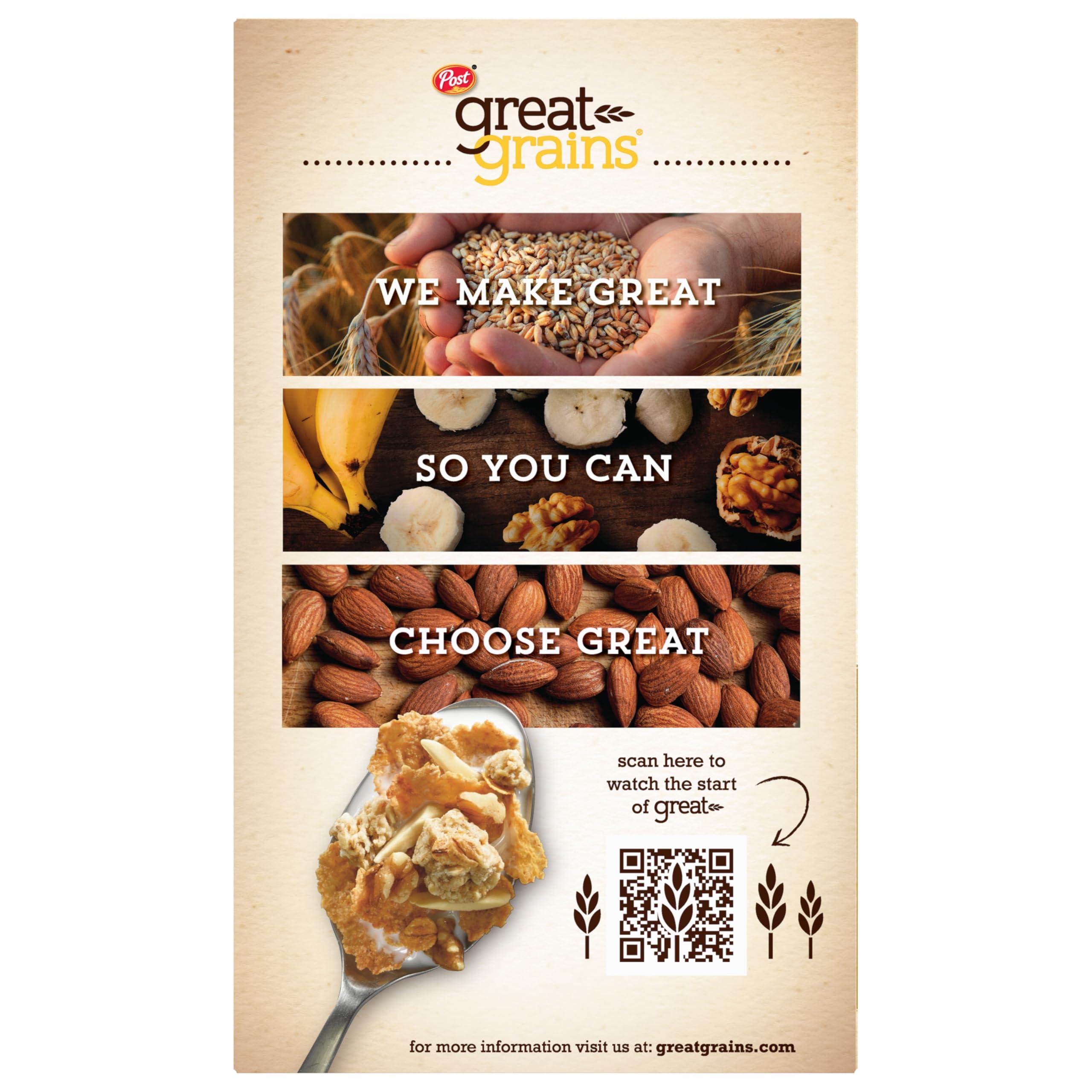 Great Grains Banana Nut Crunch Cereal, Cereal with Banana Clusters and Sliced Almonds, Non-GMO Project Verified, 15.5 OZ Box - Image 8