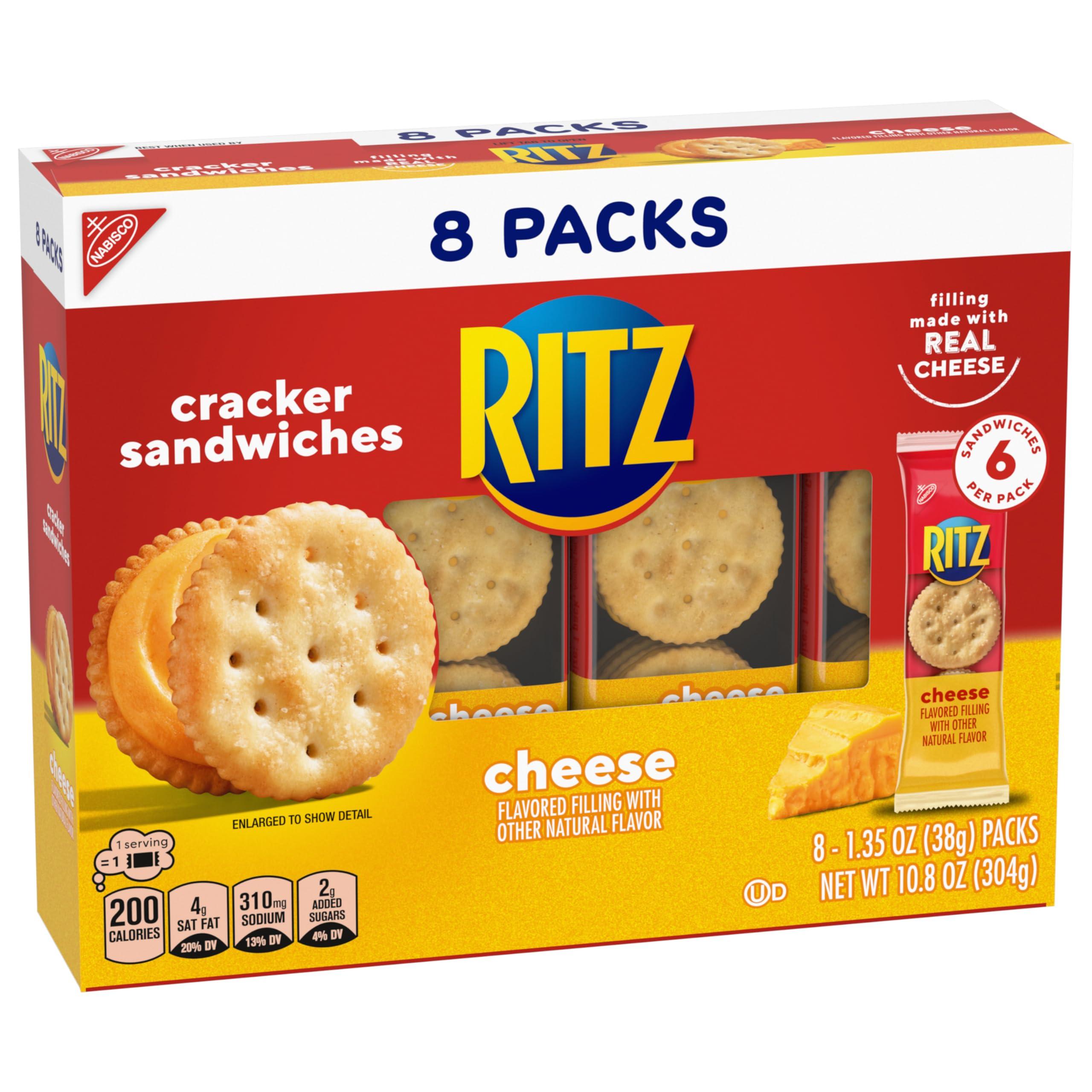 RITZ Peanut Butter and Cheese Sandwich Crackers Variety Pack, Lunch Snacks, 32 Snack Packs (6 Crackers Per Pack) - Image 12