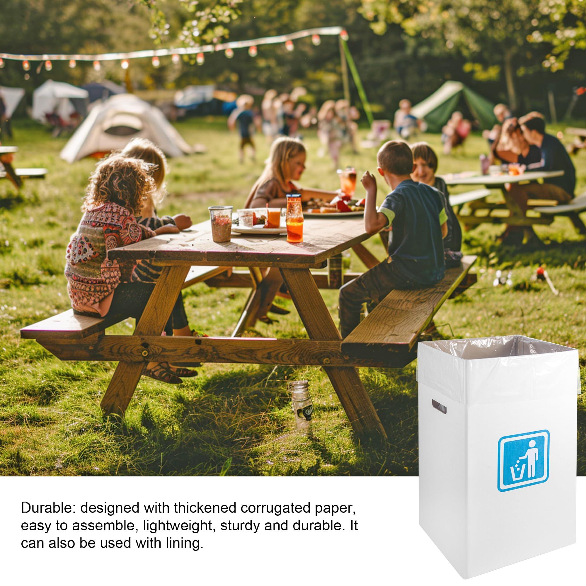40 Gallon cardboard trash cans for events (Pack of 10)， With 20 Liners Included，Be applicableOutdoor Events pop up trash cans for parties，Reusable Portable Garbage Can - Image 5