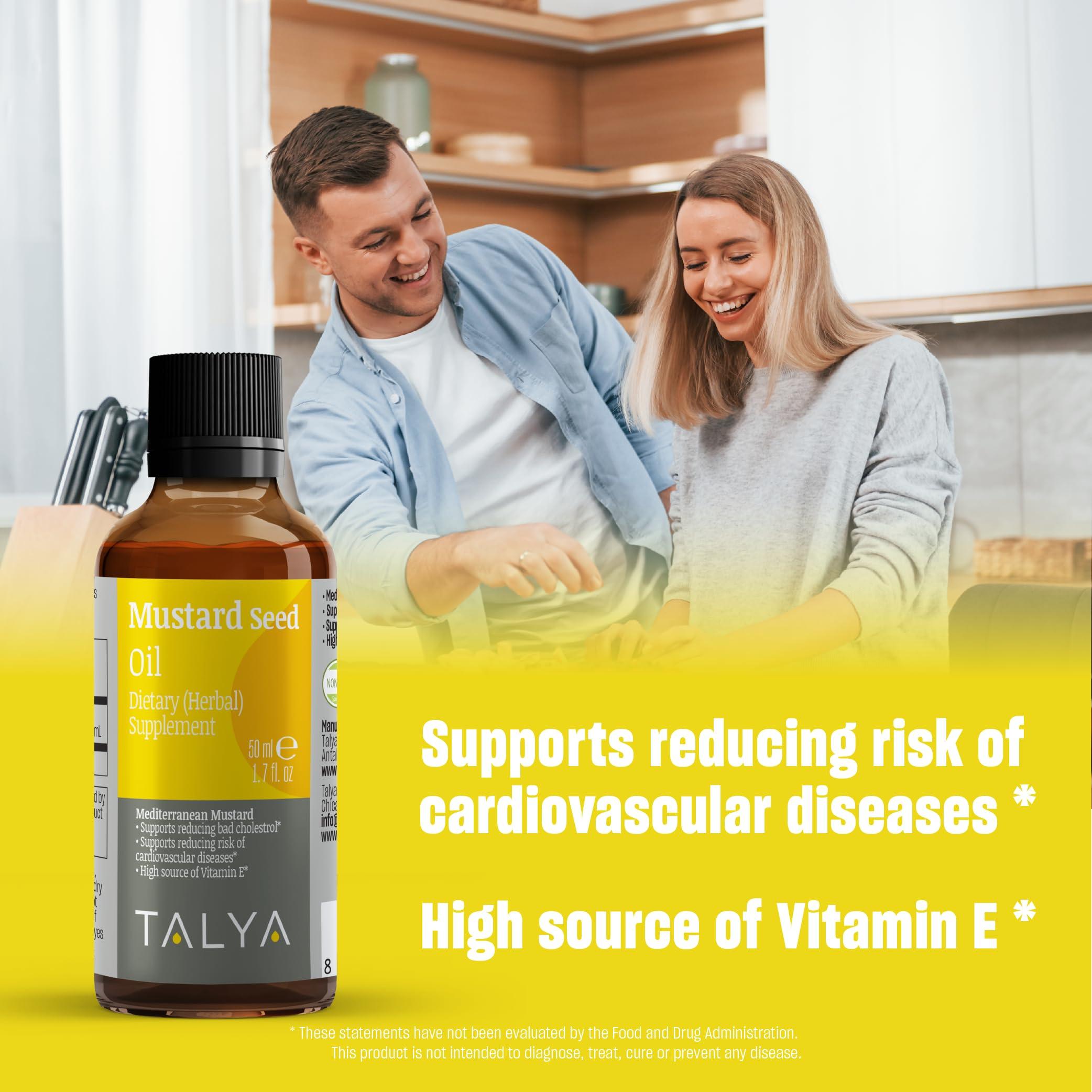 TALYA Herbal Pure Mustard Oil (Brassica nigra oleum) 100% Natural Pure Cold Pressed Oil 50ml (1.7 oz) Glass Bottle - Image 3